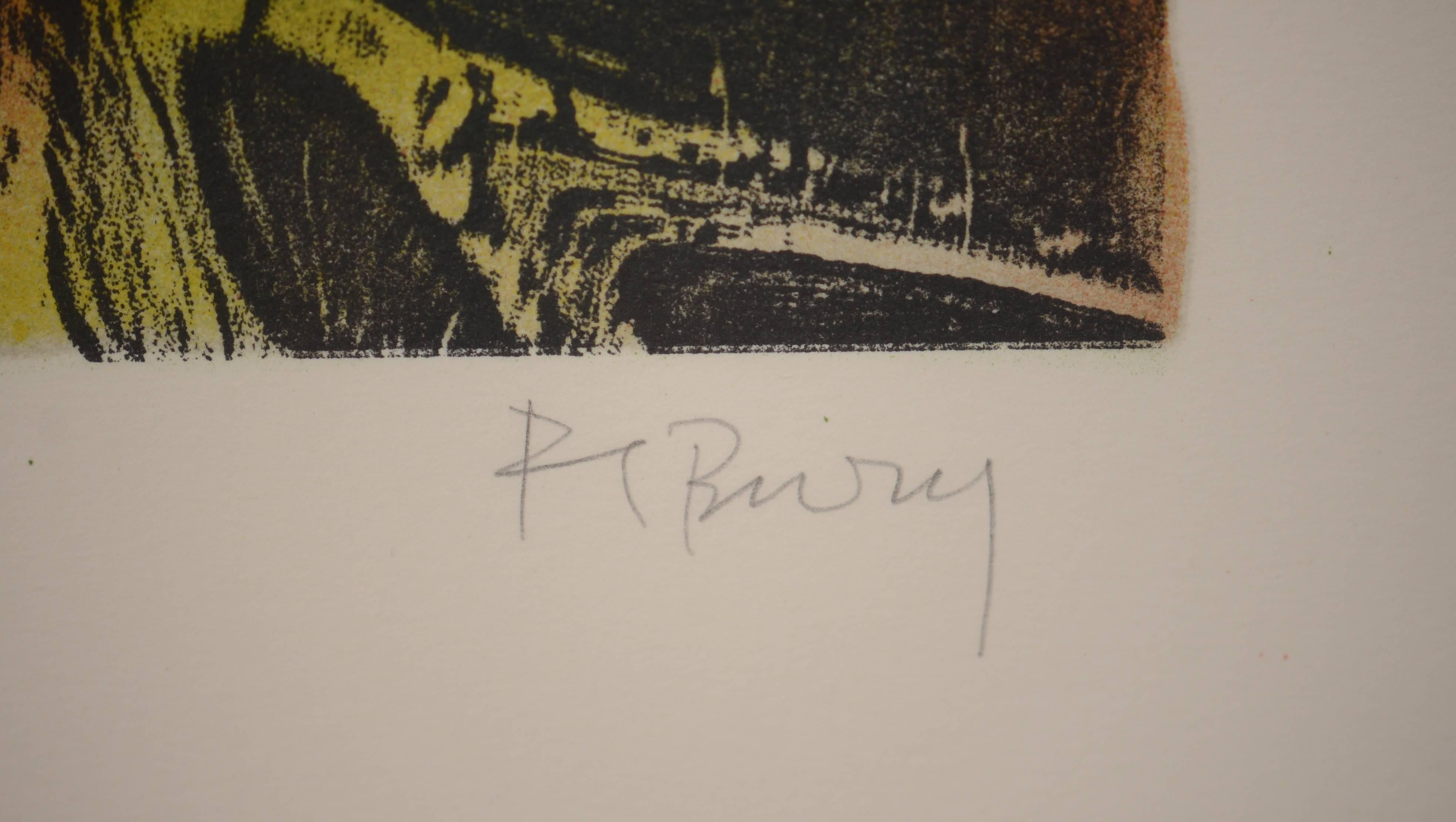 Pol Bury, Tour Eiffel 1991, Signed and Dated Lithography, Belgian Artist In Excellent Condition For Sale In Brussels, BE