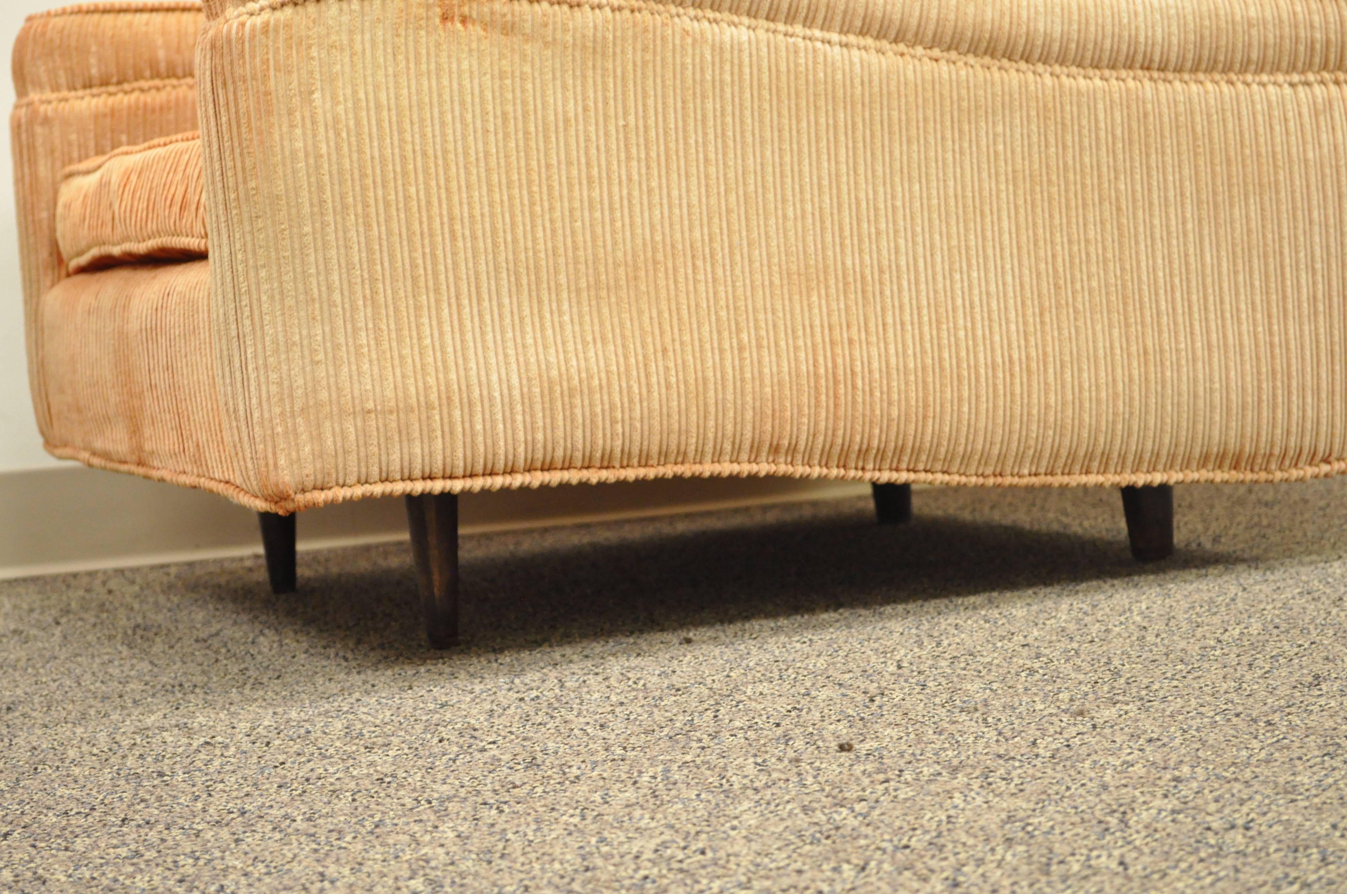 Mid-20th Century Pair of Mid-Century Modern Probber Upholstered Sculpted Club Lounge Chairs