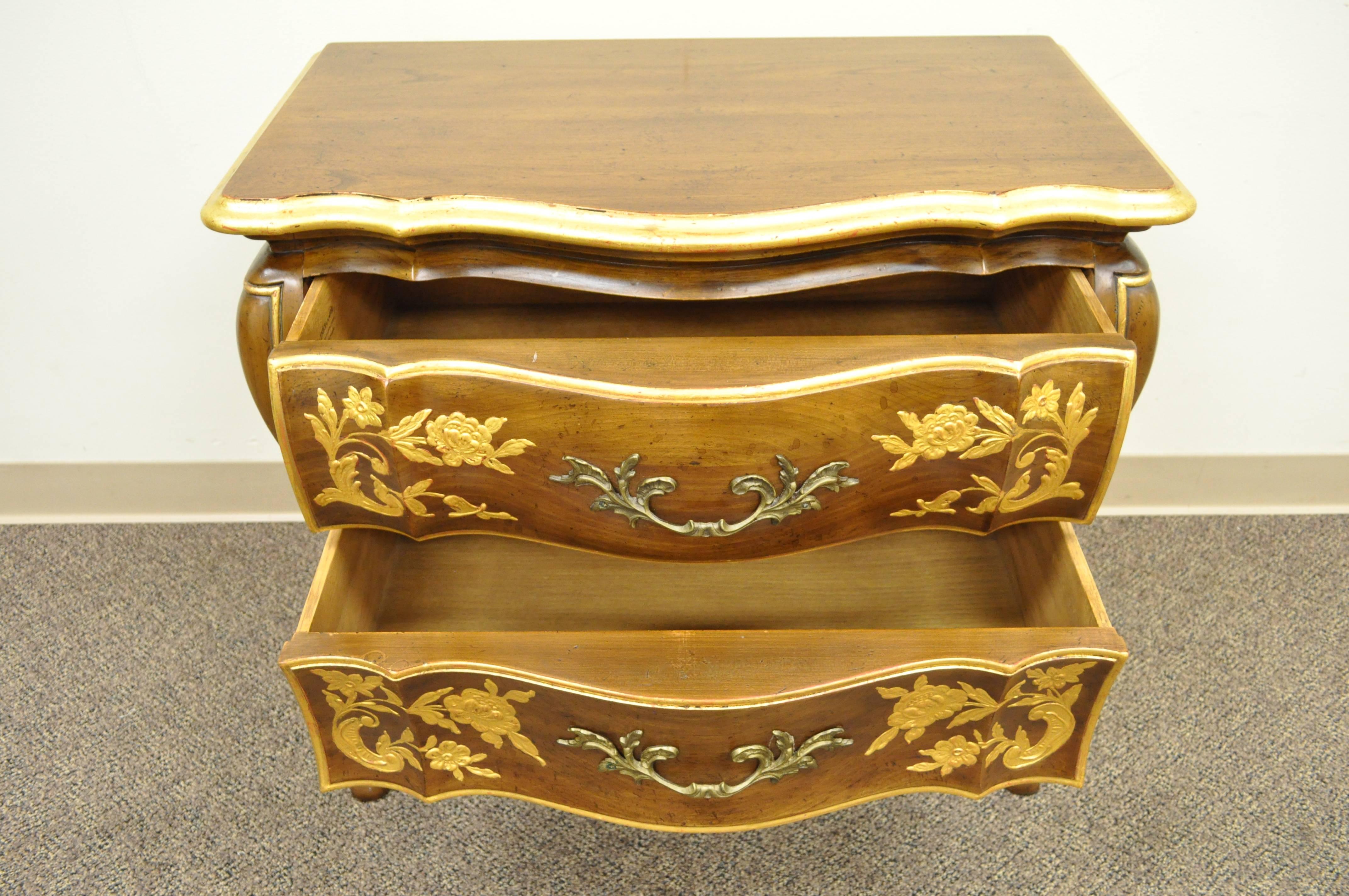 John Widdicomb Bombe Form Gold Gilt Decorated Chinoiserie Commode or Chest In Excellent Condition In Philadelphia, PA