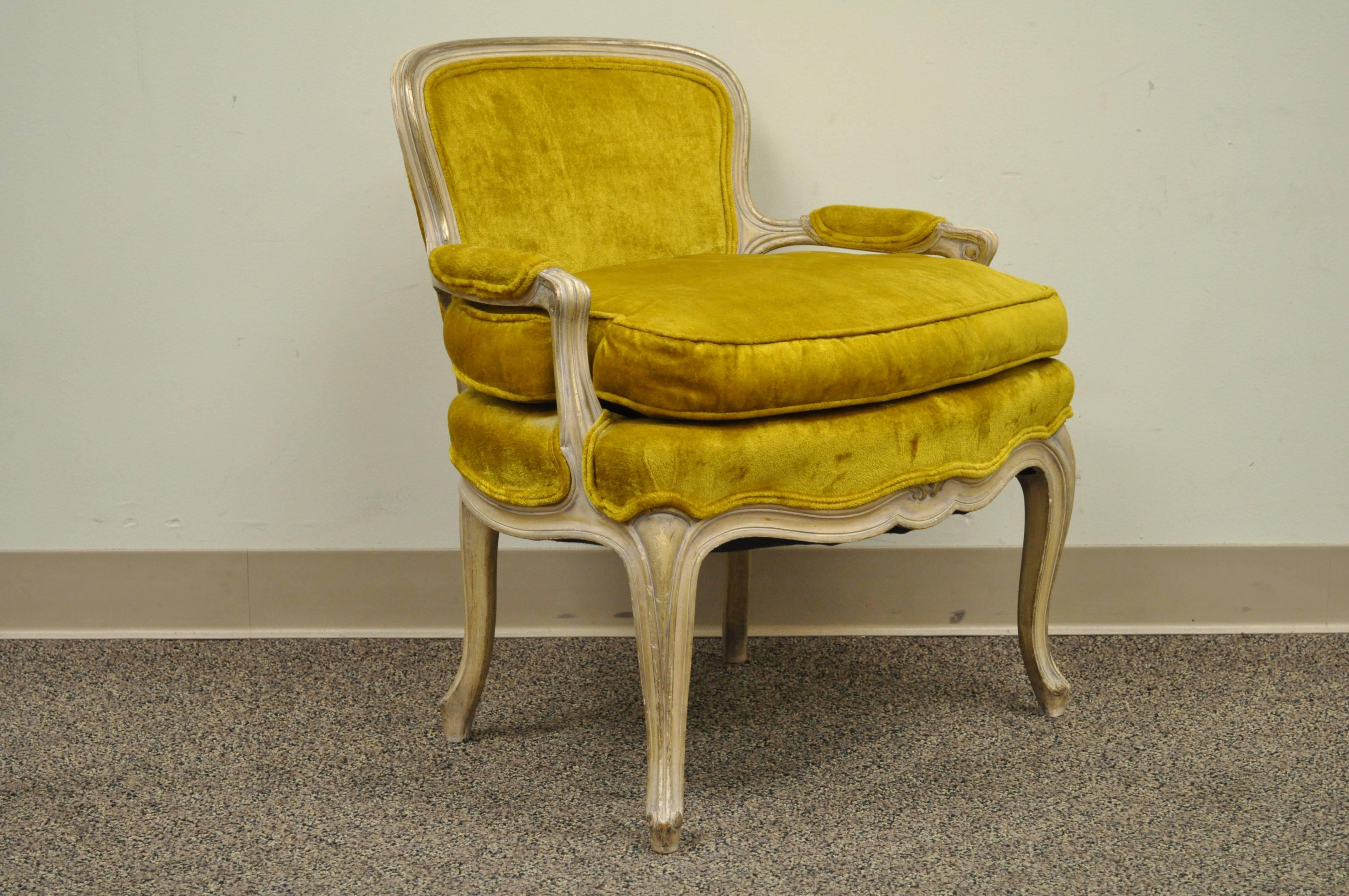 Unique 1950s Small French Boudoir Louis XV Style Child's Bergere Armchair 1