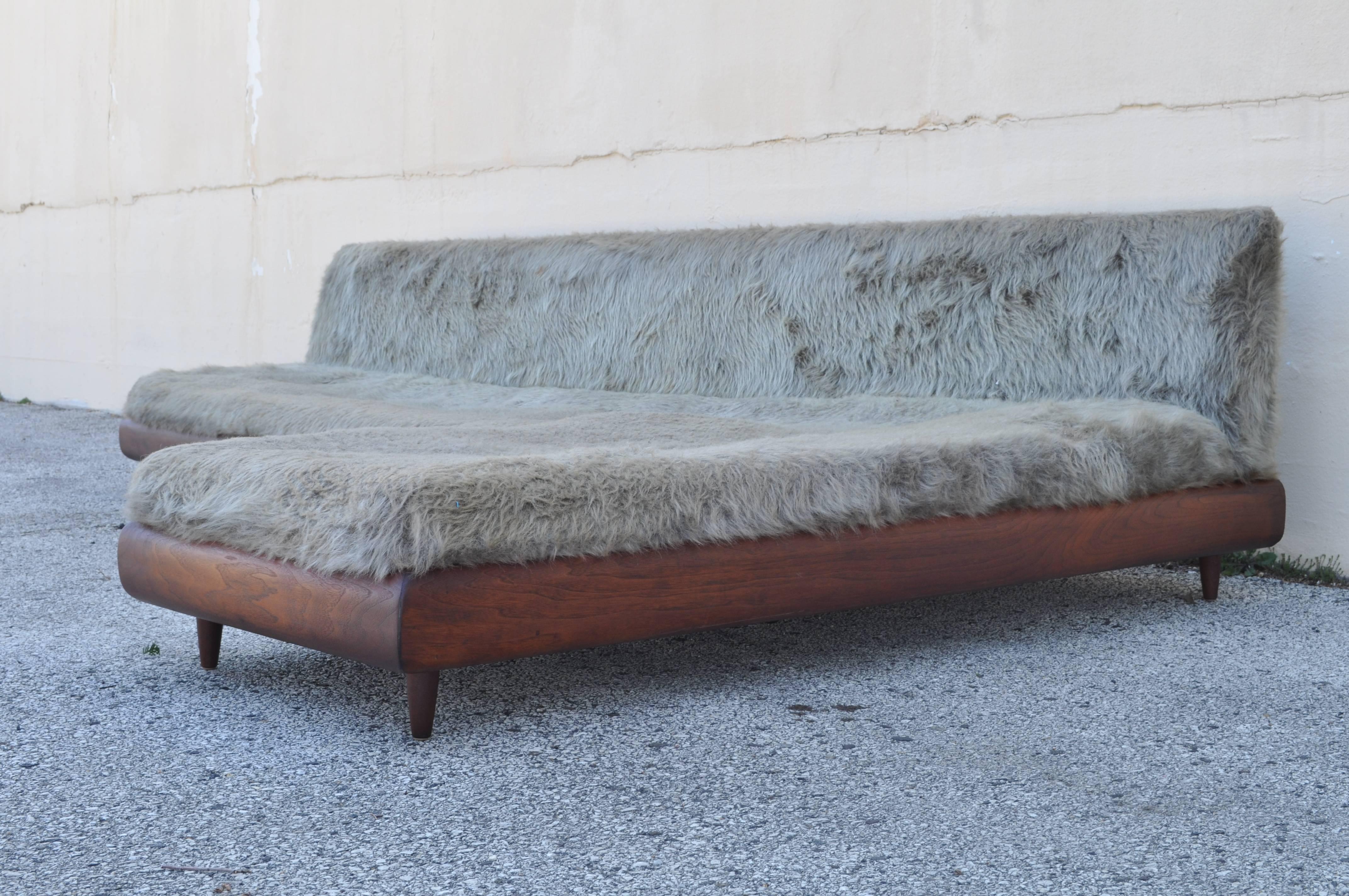 Walnut Adrian Pearsall for Craft Associates L Shaped Boomerang Sofa Mid Century Modern
