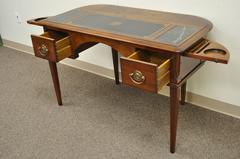 French Louis XVI Directoire Style Cherry Custom Leather & Marble Writing Desk