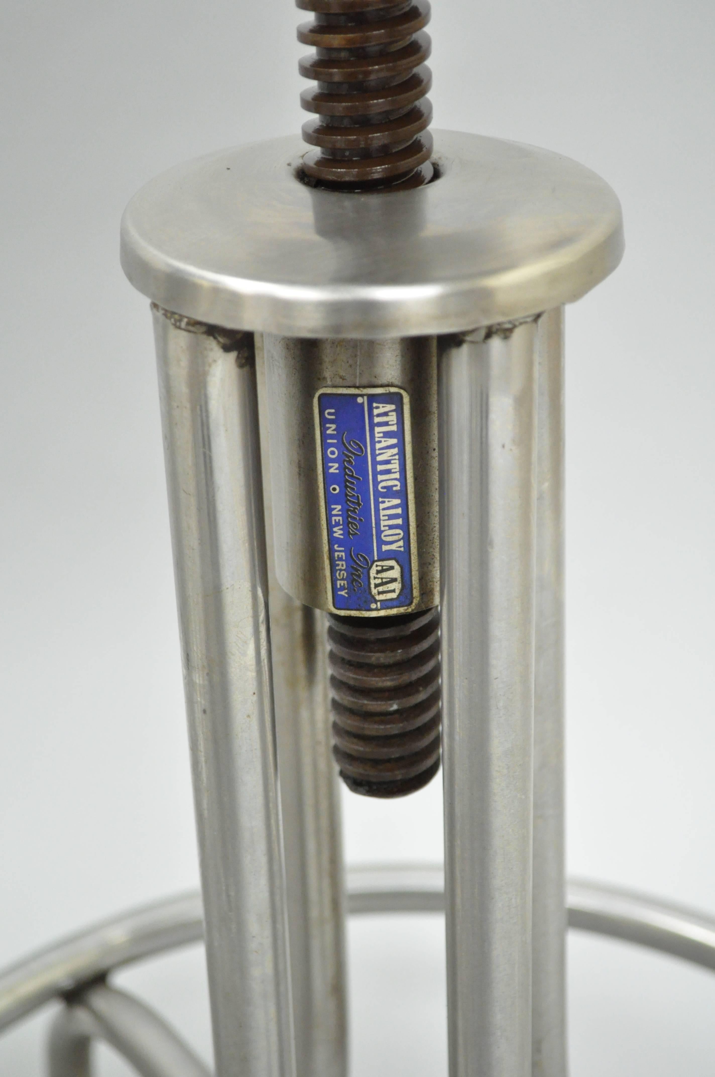 Late 20th Century Vintage Stainless Steel American Industrial Modern Steampunk Adjustable Stool