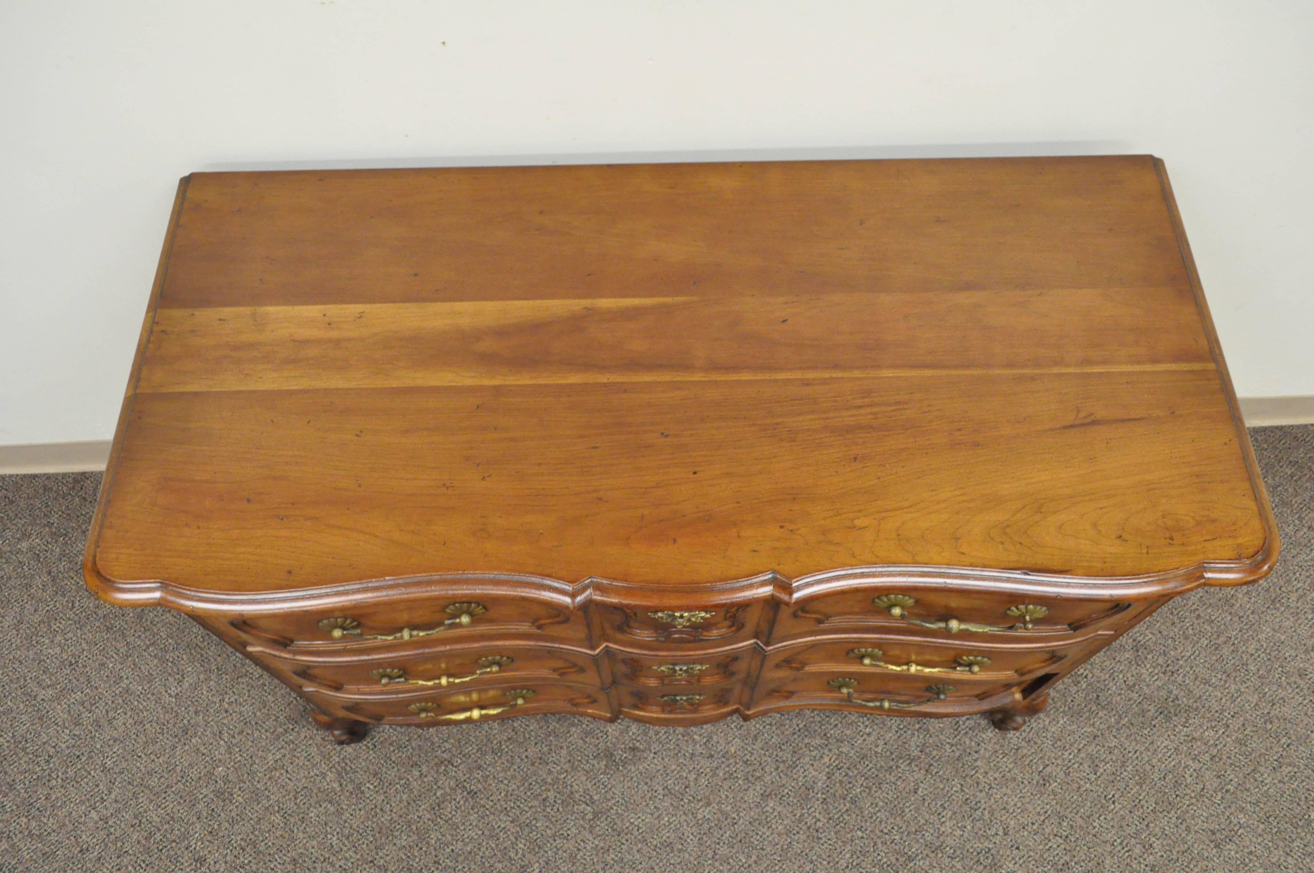 Mid-20th Century Country French Provincial Louis XV Style Cherry Bachelor Chest of Drawer Commode For Sale