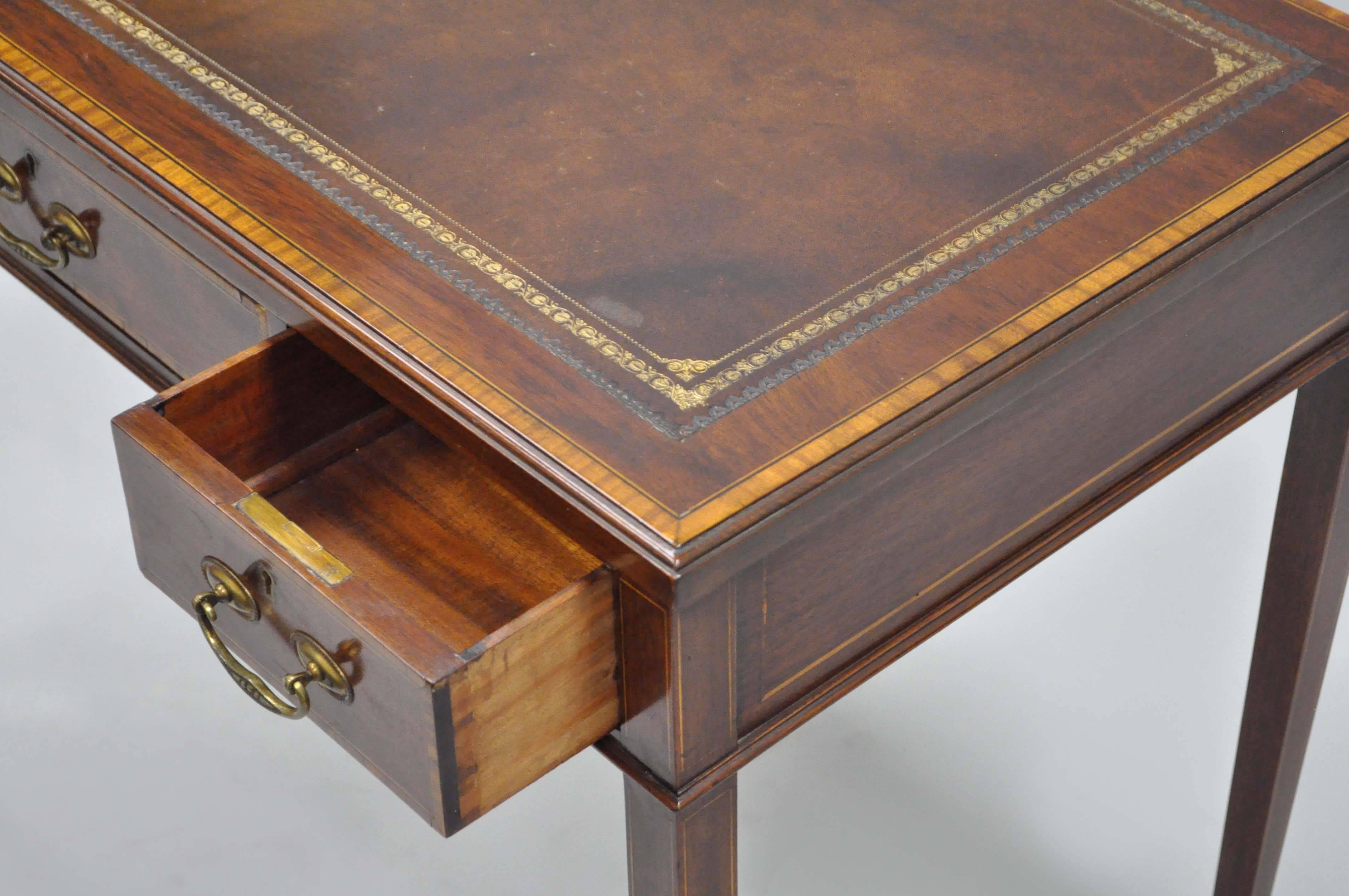 20th Century Custom English George III Style Leather Top Petite Writing Desk