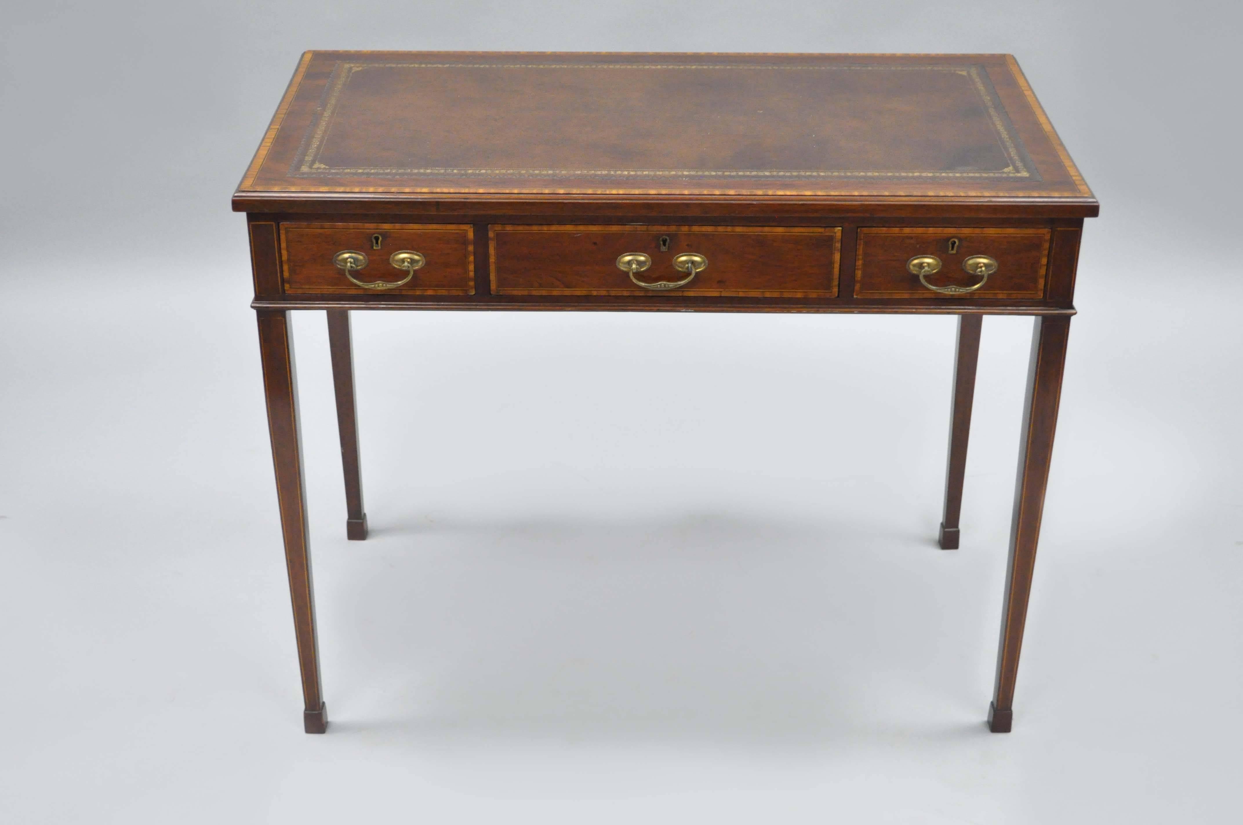 Custom English George III Style Leather Top Petite Writing Desk 6