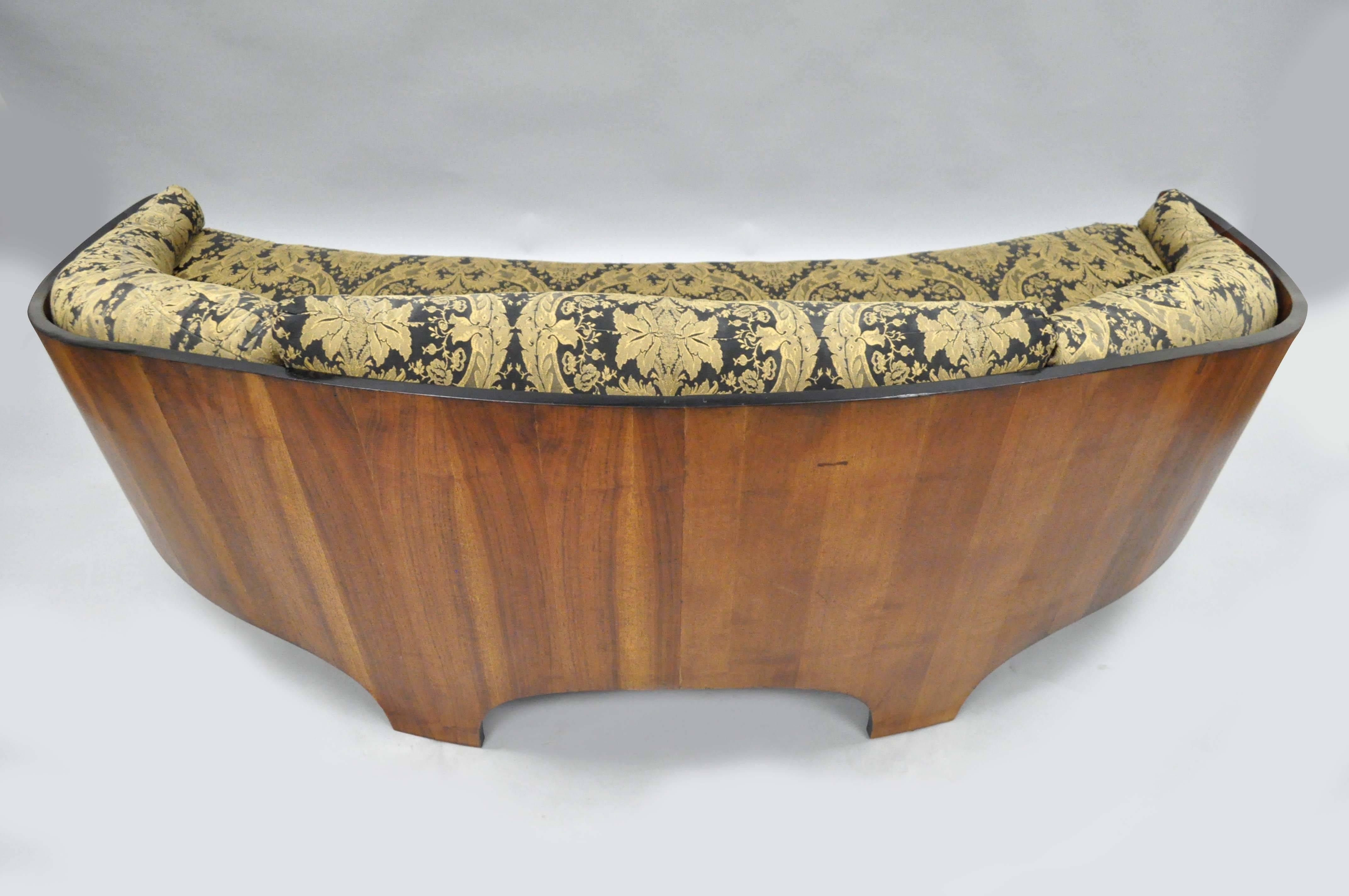 Mid-20th Century Henry P Glass Sculptural Intimate Island Suite Walnut Curved Sofa