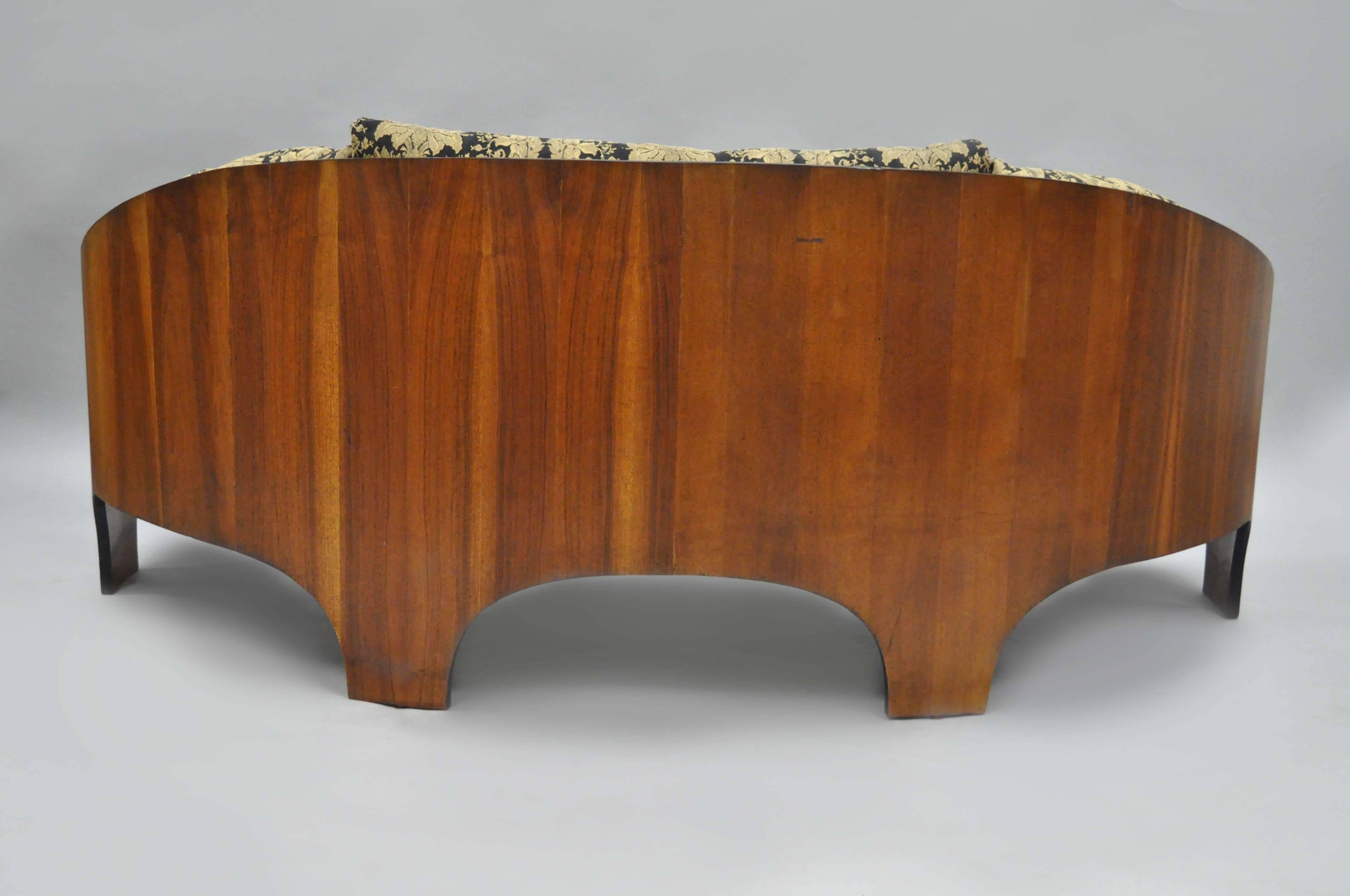 Henry P Glass Sculptural Intimate Island Suite Walnut Curved Sofa In Good Condition In Philadelphia, PA