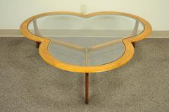 Vintage Lane Three Leaf Clover Mid-Century Modern Coffee Table Kagan Style