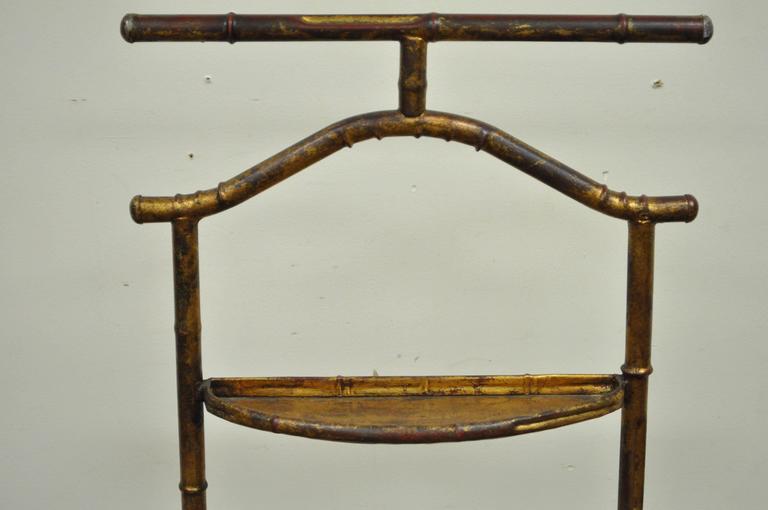 Italian Hollywood Regency Gold Gilt Faux Bamboo Tole Metal Clothing