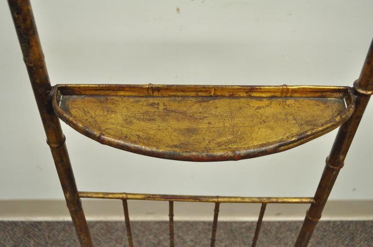 Italian Hollywood Regency Gold Gilt Faux Bamboo Tole Metal Clothing