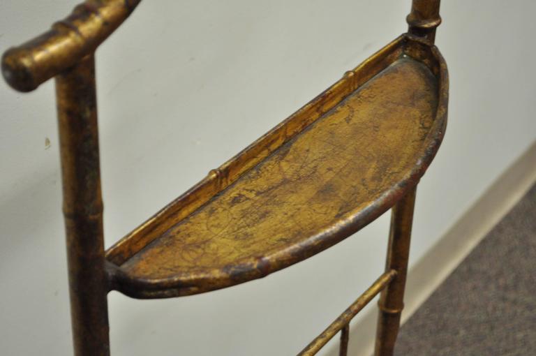 Italian Hollywood Regency Gold Gilt Faux Bamboo Tole Metal Clothing