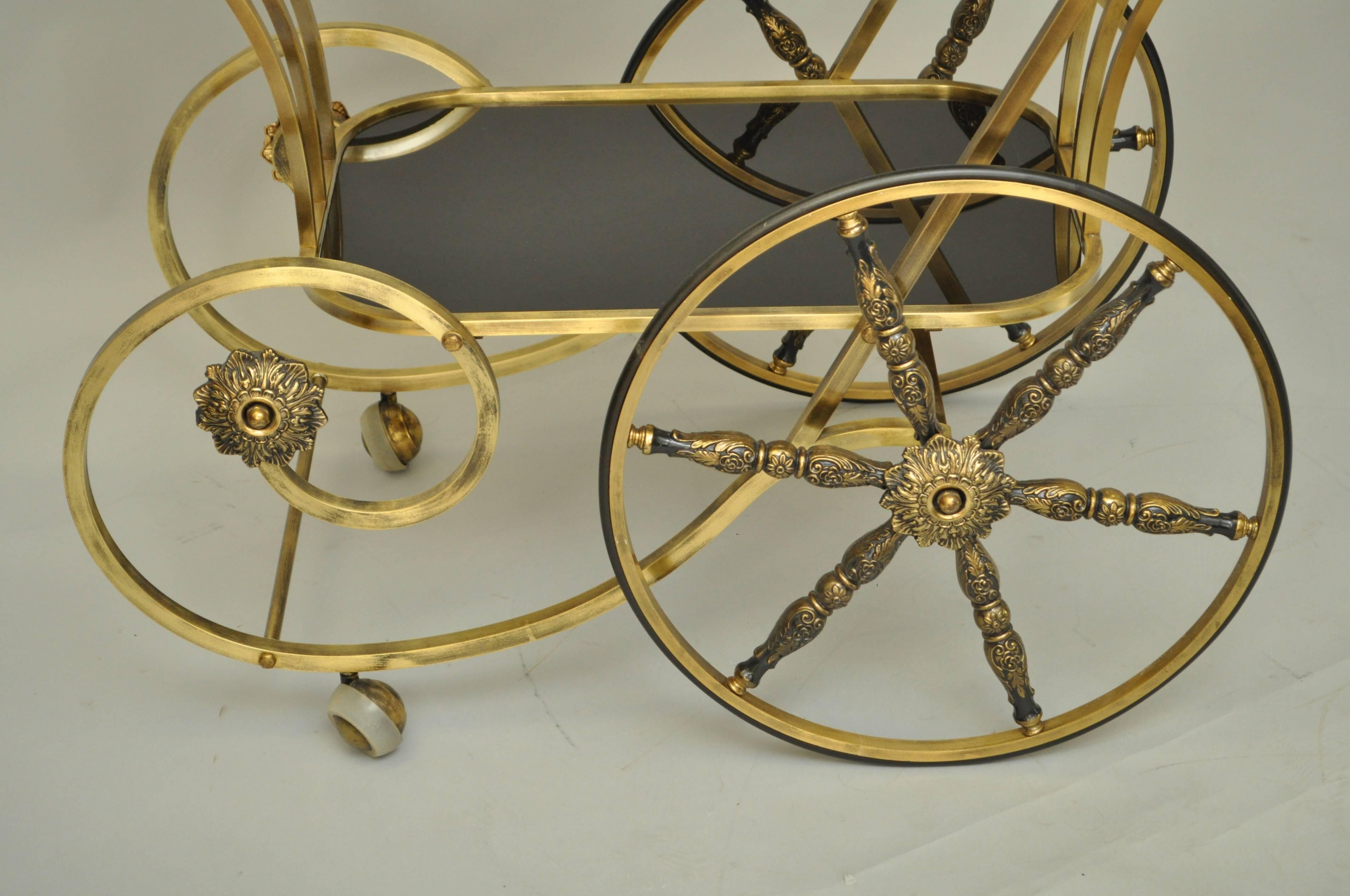 brass tea cart wheels