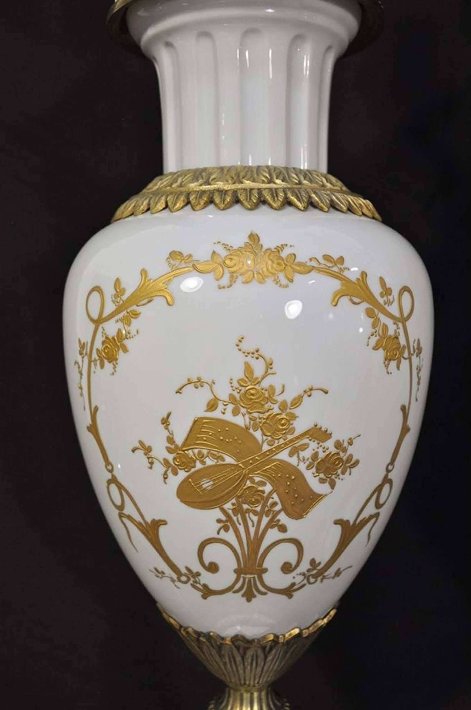 antique french porcelain lamps