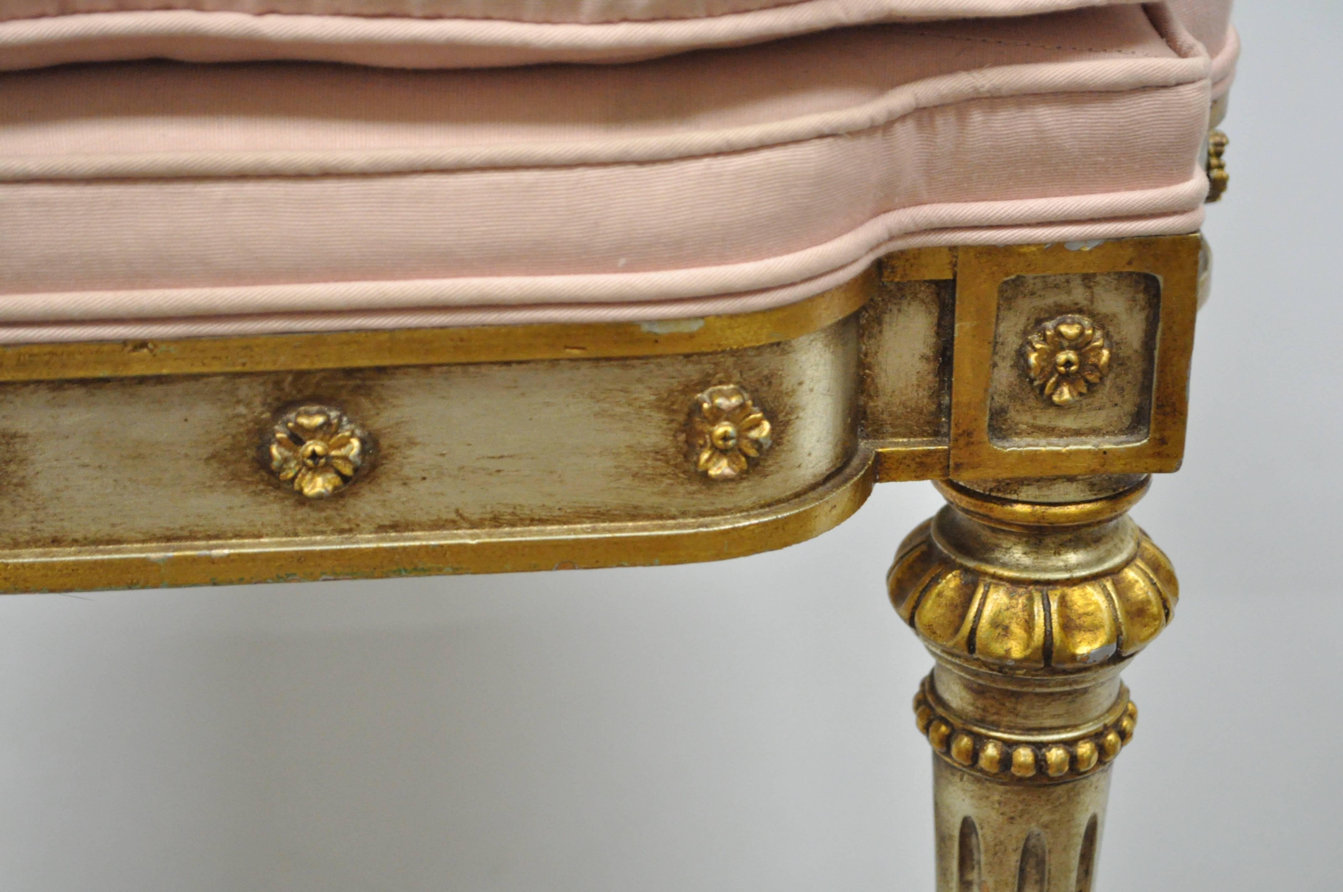 Long French Louis XVI or Directoire Style Giltwood Bench Attr. to Maitland Smith 2