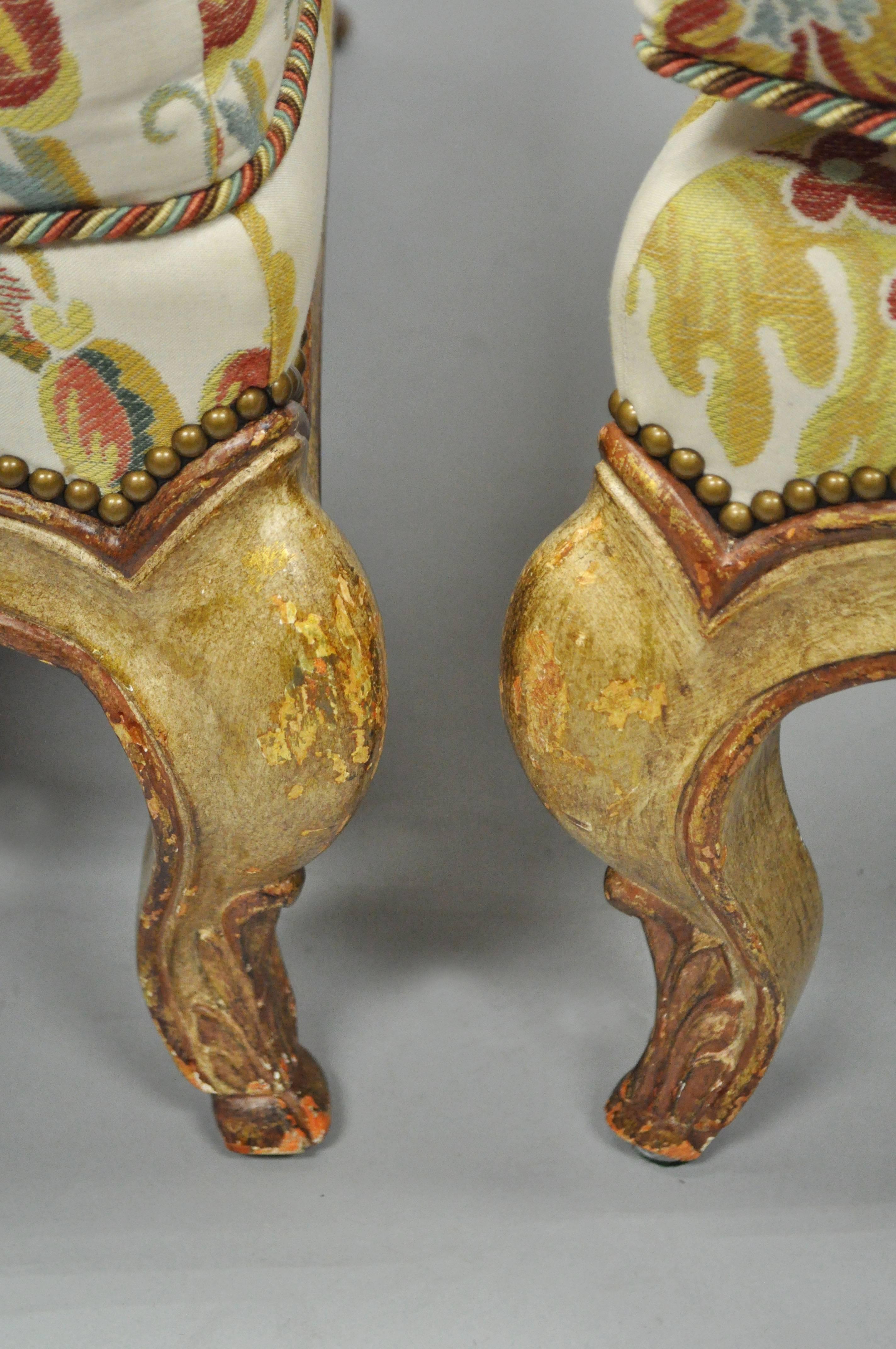 Nancy Corzine Country French Louis XV Style Bergere Lounge Chair and Ottoman In Good Condition In Philadelphia, PA