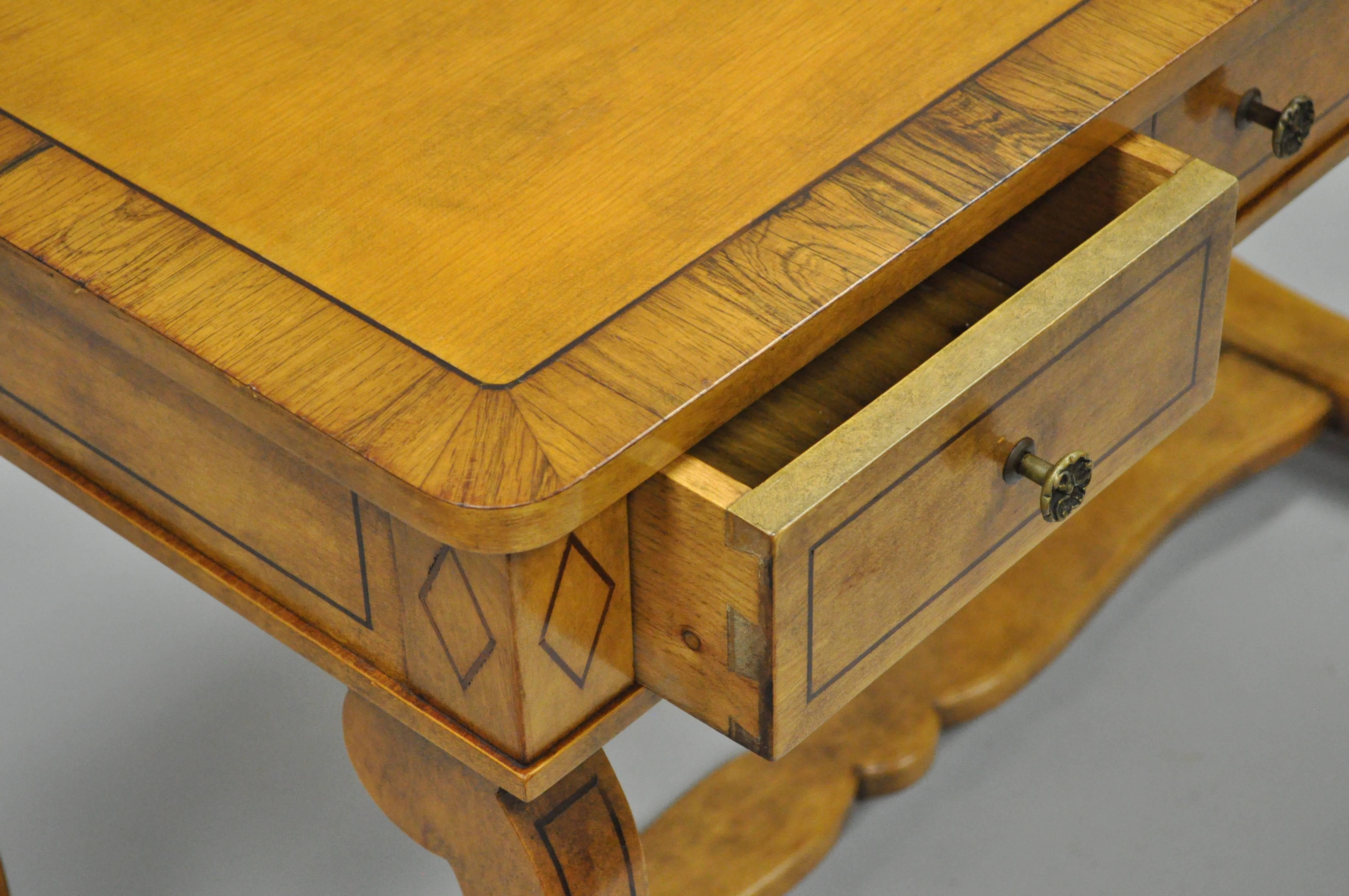 Vintage French Regency Rosewood Walnut Cartonnier Desk Table Bronze Paw Feet For Sale 1