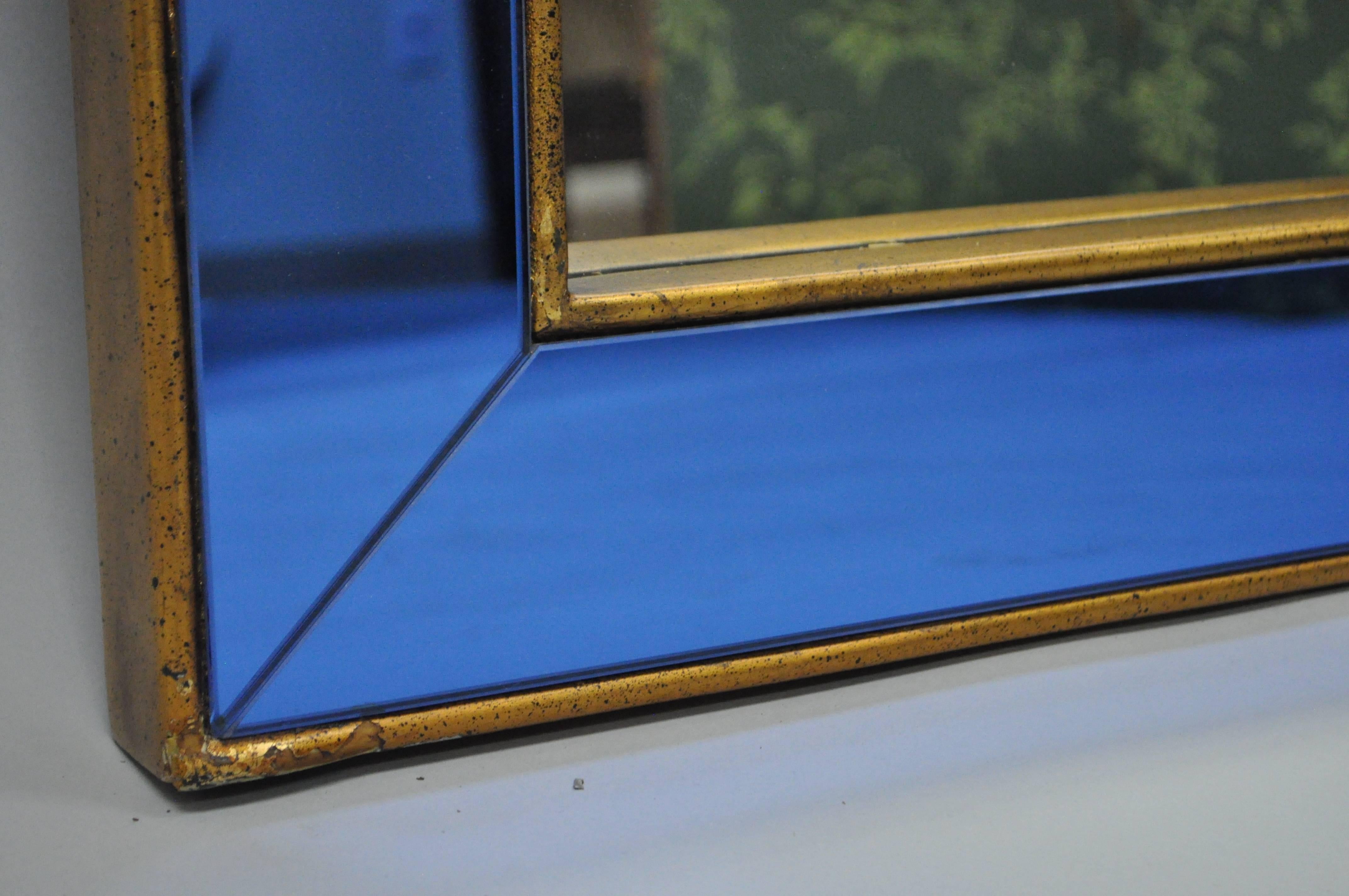 Unknown Pair of Bunny Williams for Mirror Image Home Sapphire Blue and Gold Wall Mirrors