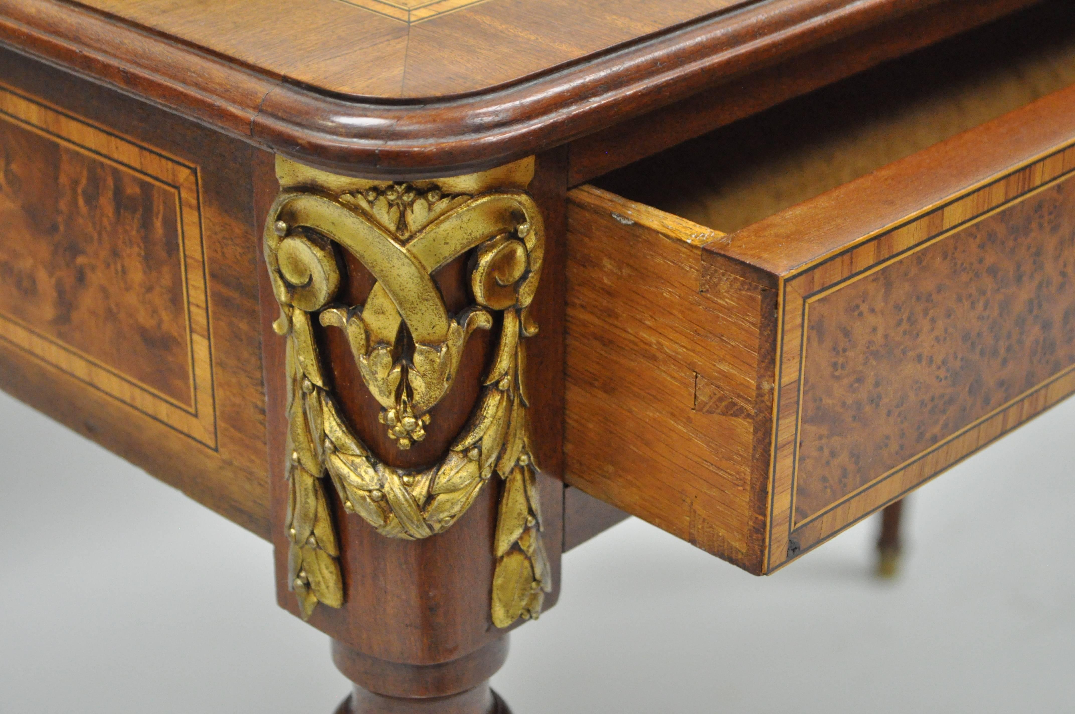 Early 20th Century French Louis XVI Style Inlaid and Bronze Ormolu Ladies Writing Desk