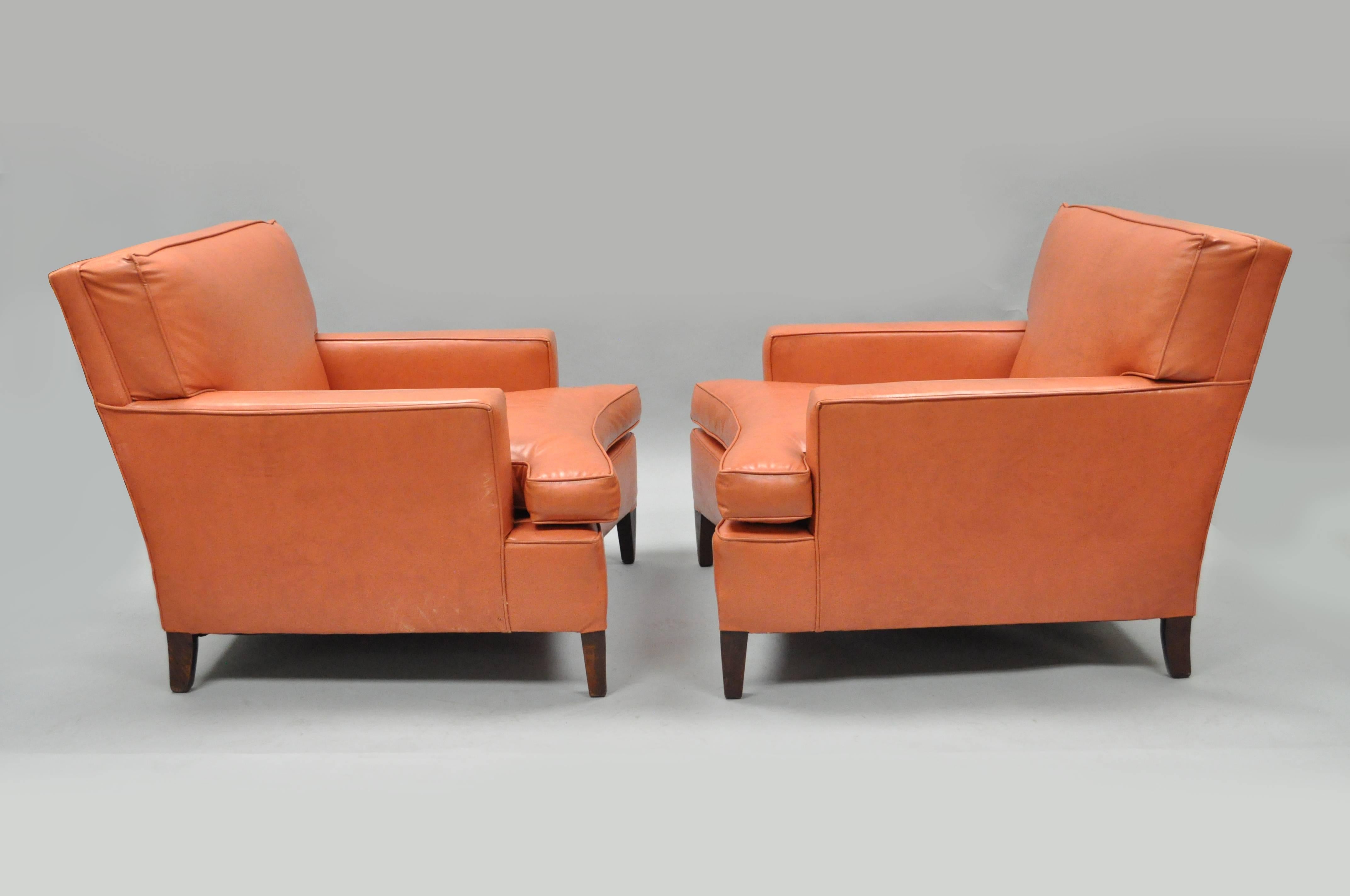 American Pair of Vintage Curved Front Mid-Century Modern Club Chairs after Harvey Probber