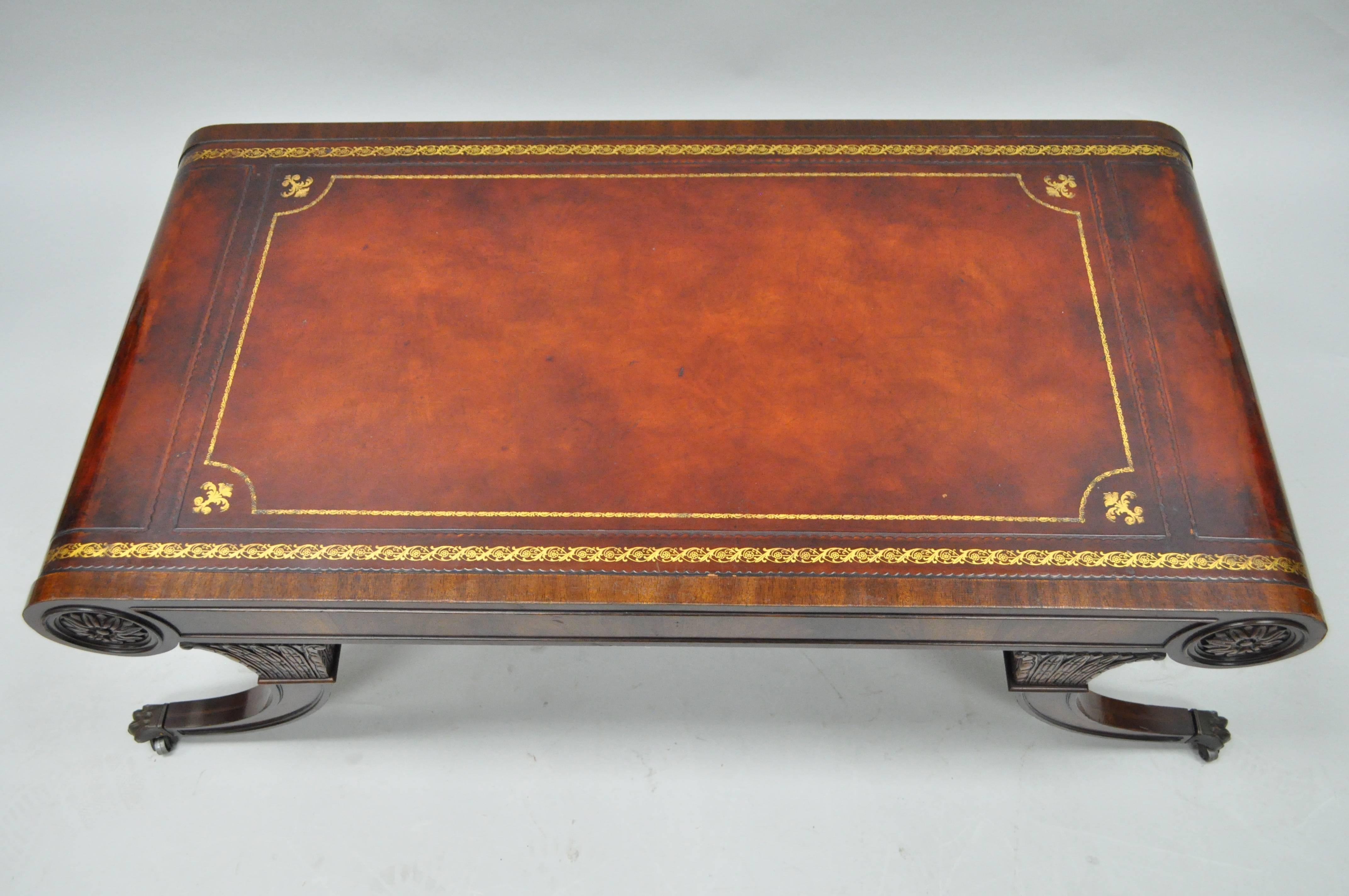 vintage leather top coffee table