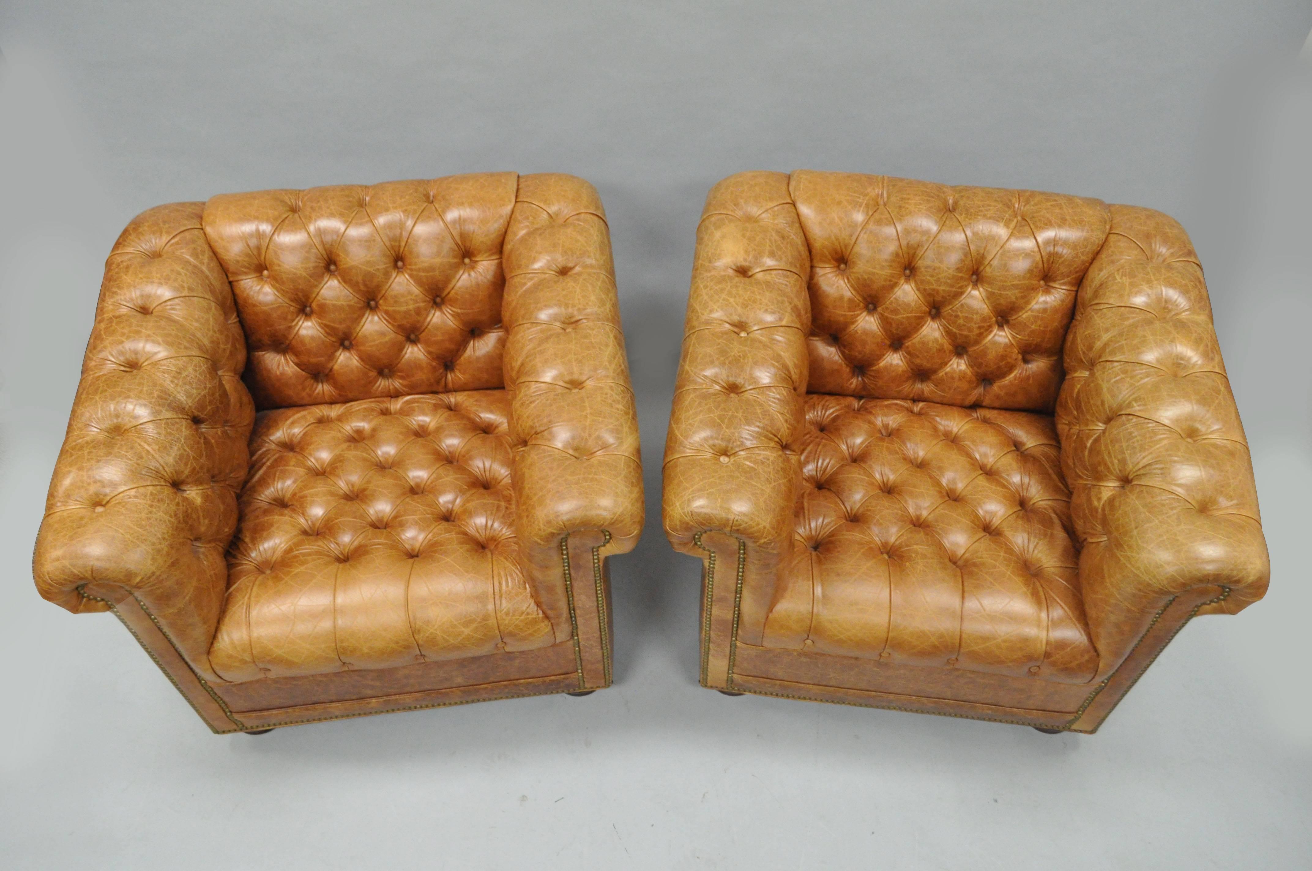 leather tufted club chair