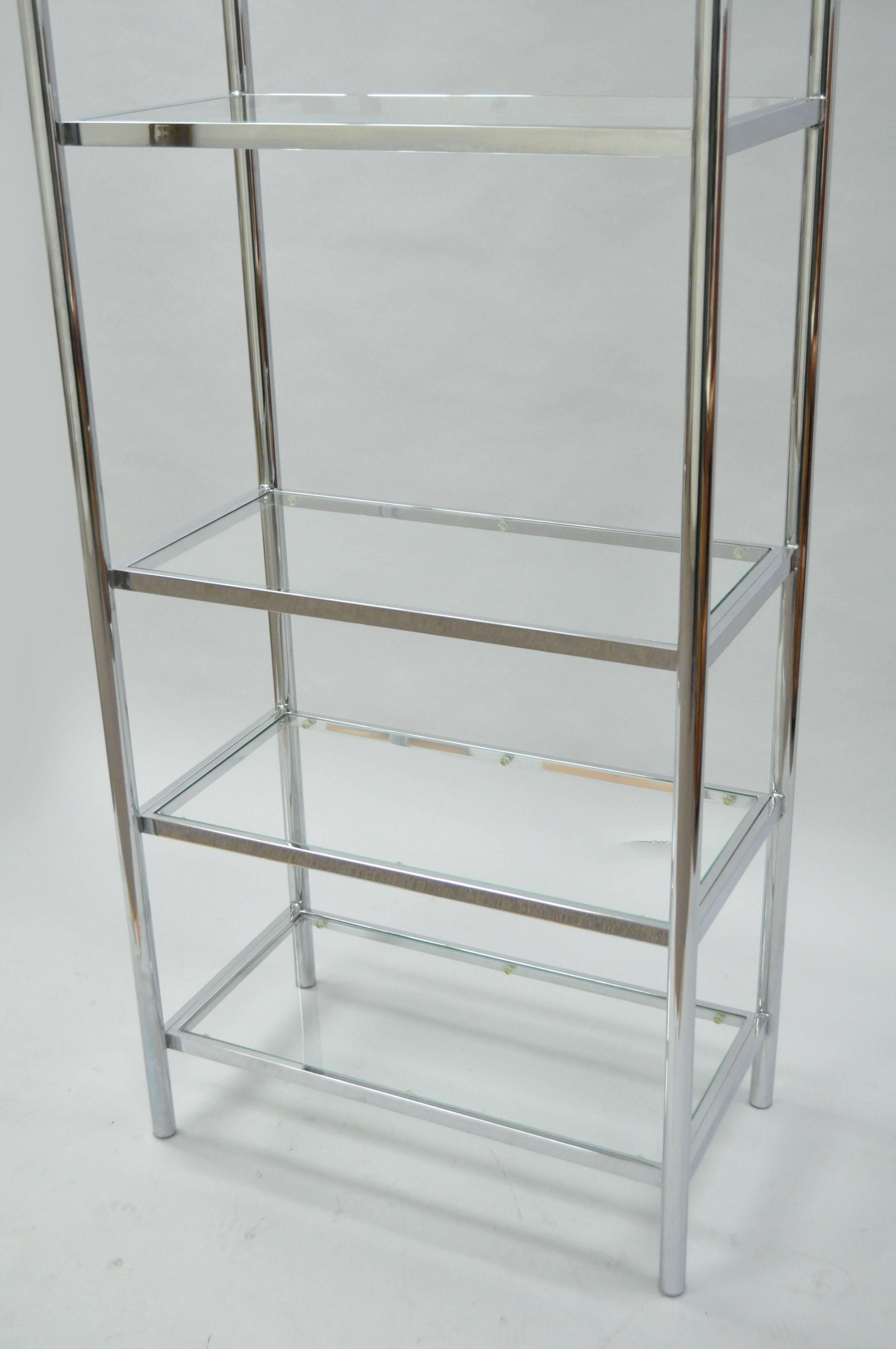 chrome etagere bookcase