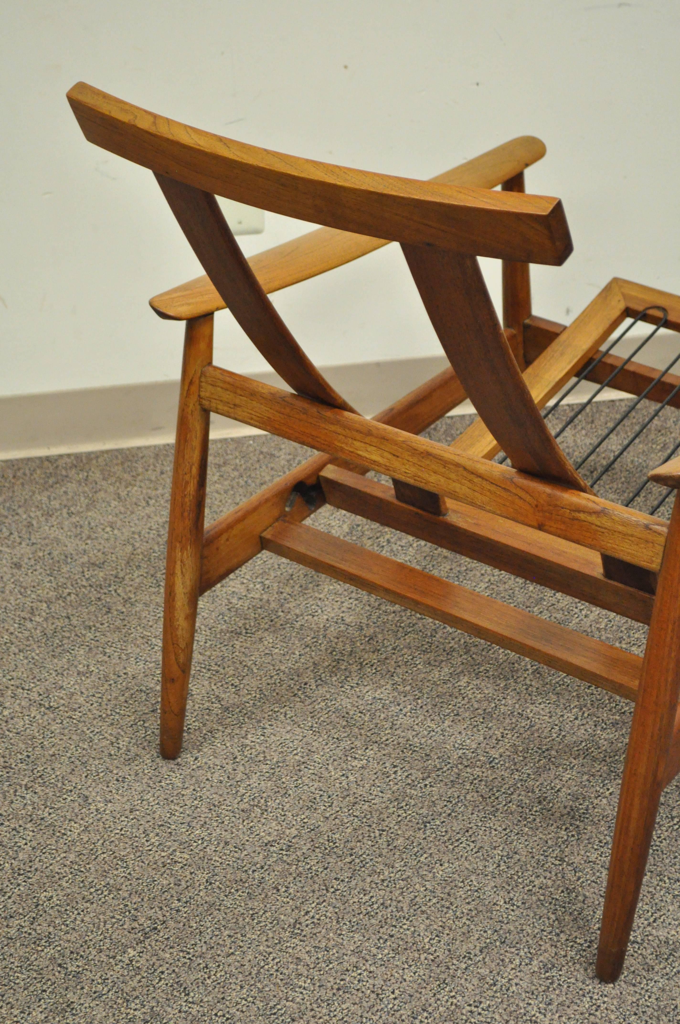 Vintage Arne Vodder FD-164 Teak Mid-Century Danish Modern Reclining Lounge Chair 1