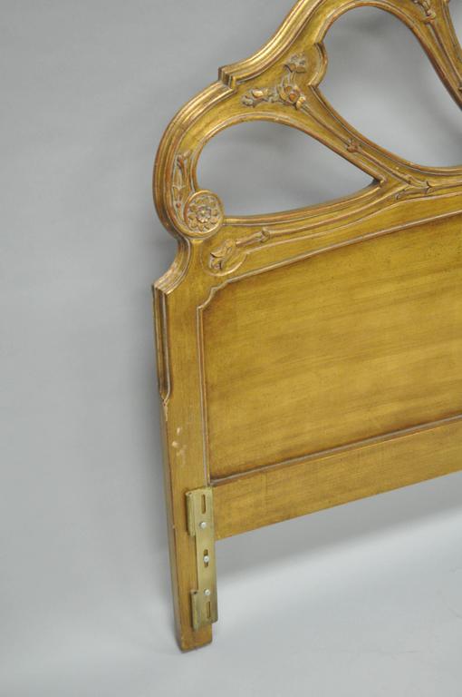 Italian Carved Gold Leaf Gilt Wood King Size Hollywood Regency Bed Headboard at 1stDibs gold