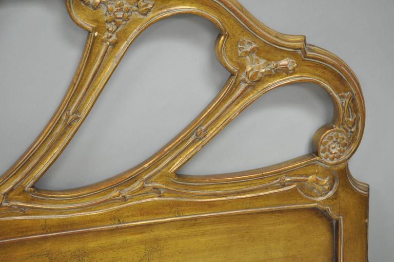 Italian Carved Gold Leaf Gilt Wood King Size Hollywood Regency Bed Headboard at 1stDibs gold