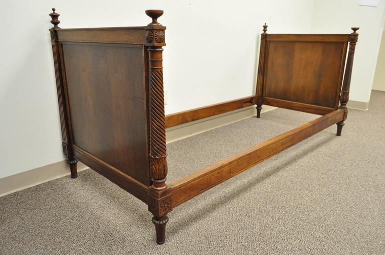 Antique French Louis XVI Directoire Style Carved Walnut Italian Daybed