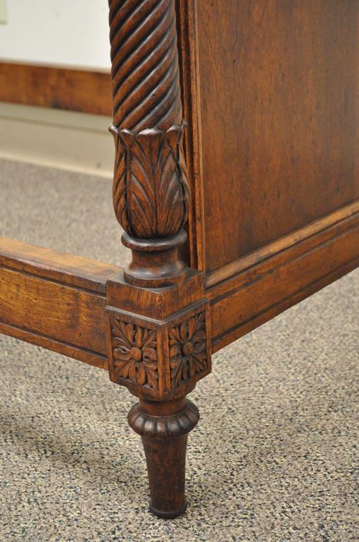 Antique French Louis XVI Directoire Style Carved Walnut Italian Daybed