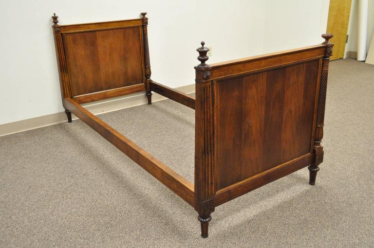 Antique French Louis XVI Directoire Style Carved Walnut Italian Daybed
