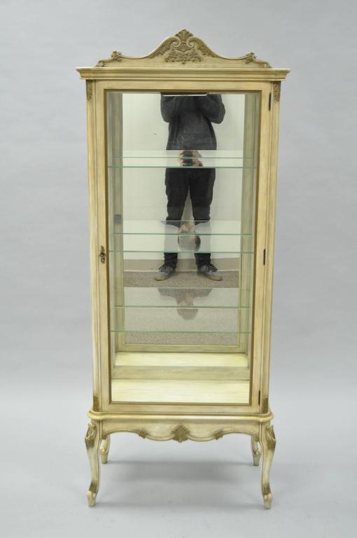 Vintage French Louis Xv Style Mirror And Glass Etagere Display