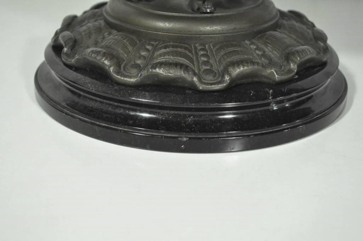 Glass Antique Victorian Spelter & Marble Figural Mermaid Centerpiece Bowl Epergne Vase