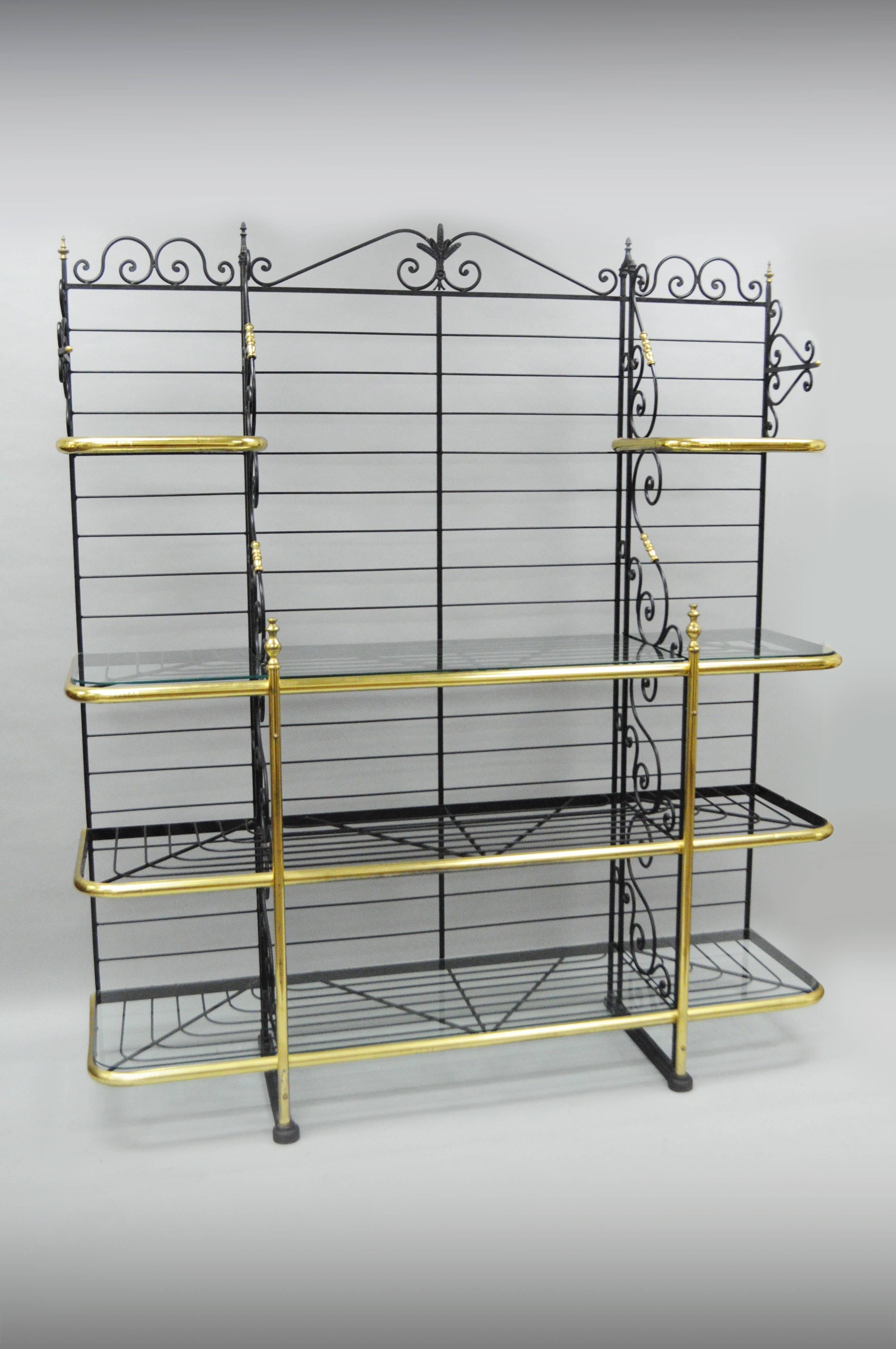 Large French Bakers Rack Wrought Iron and Brass Vintage by Perfit Fils Ltd Paris 2