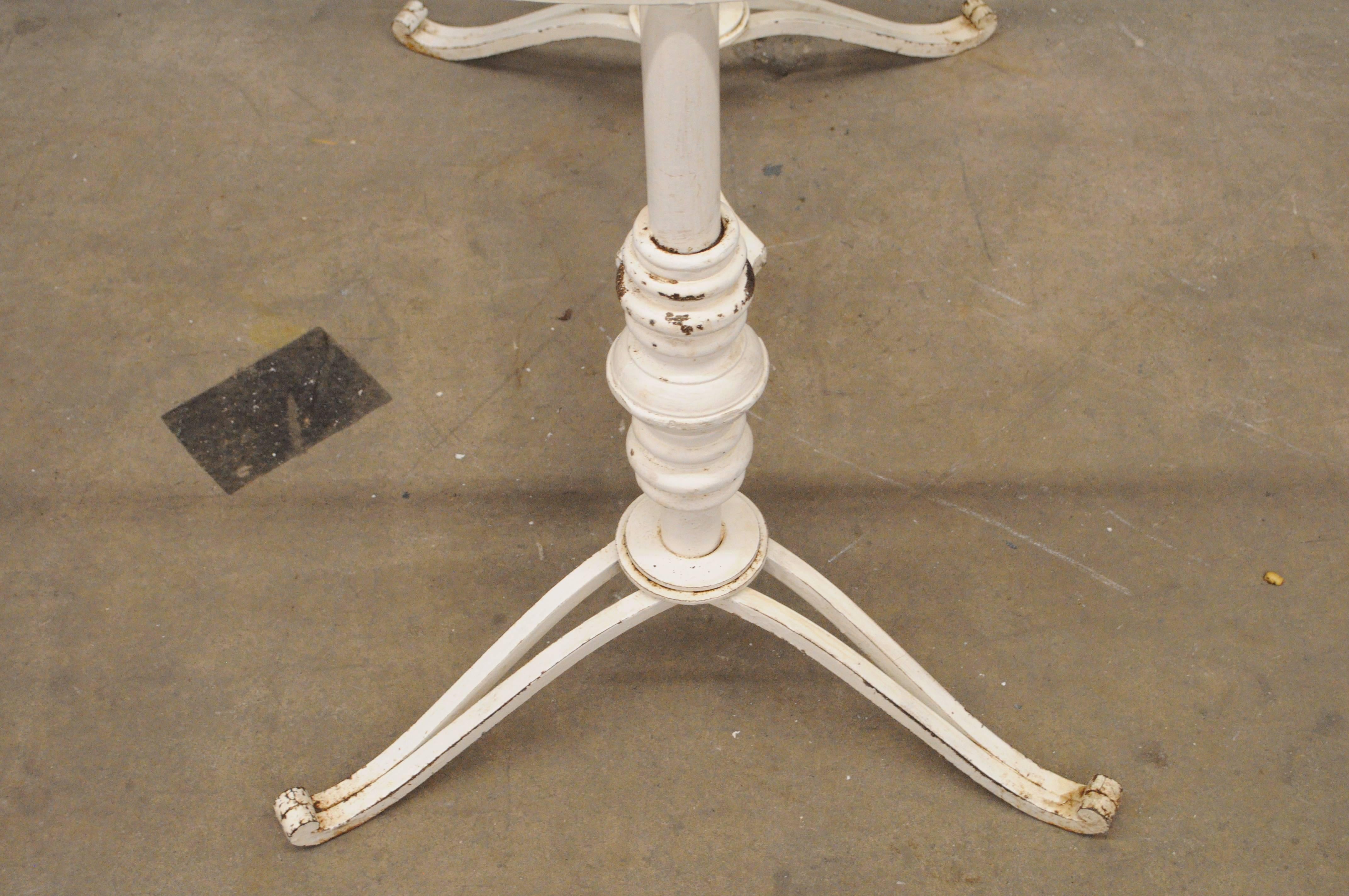 French Provincial Vintage French Bistro Cast Iron Pastry Table Base Dining Console Pedestal Desk