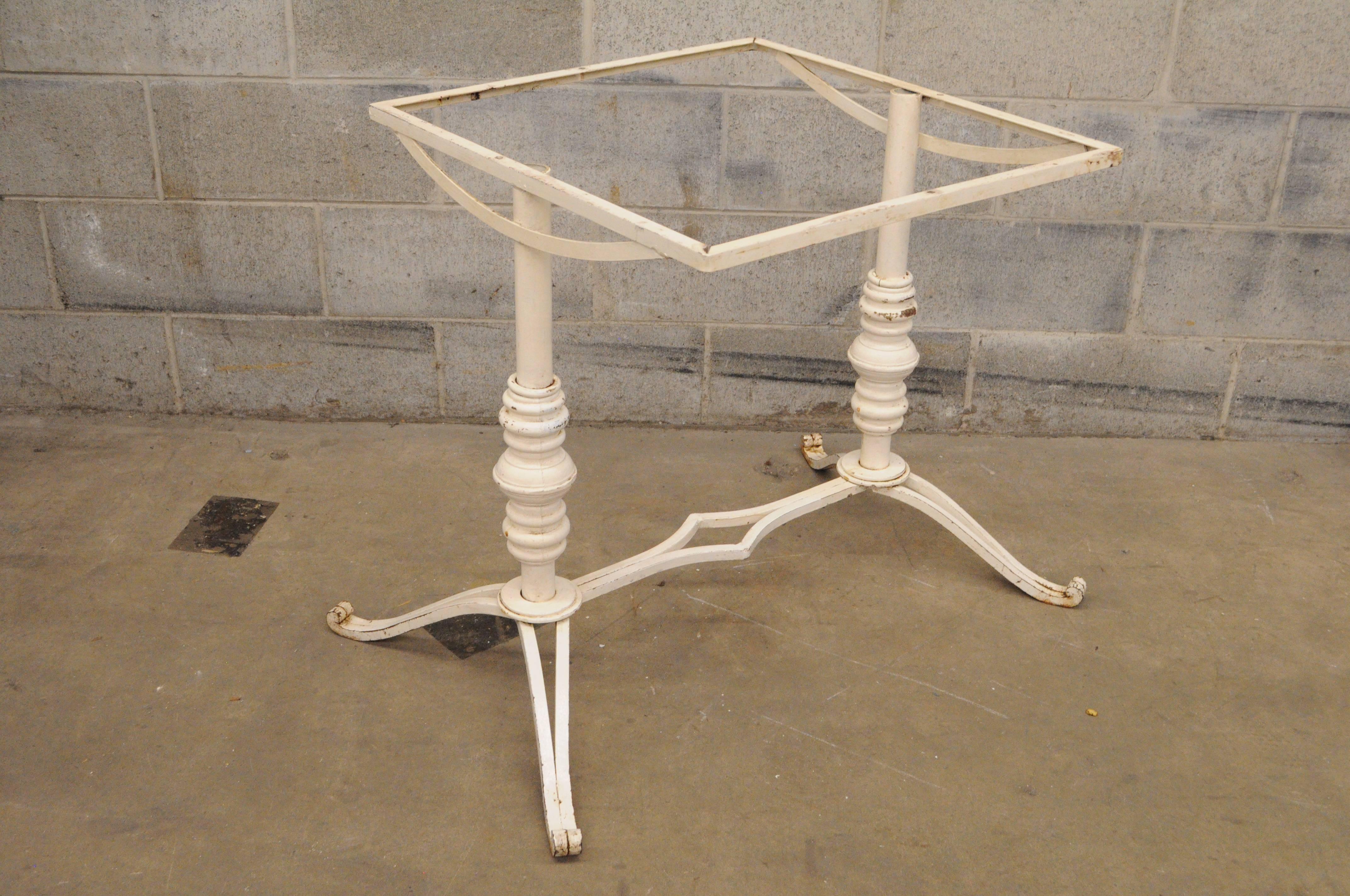 Vintage French Bistro Cast Iron Pastry Table Base Dining Console Pedestal Desk 1