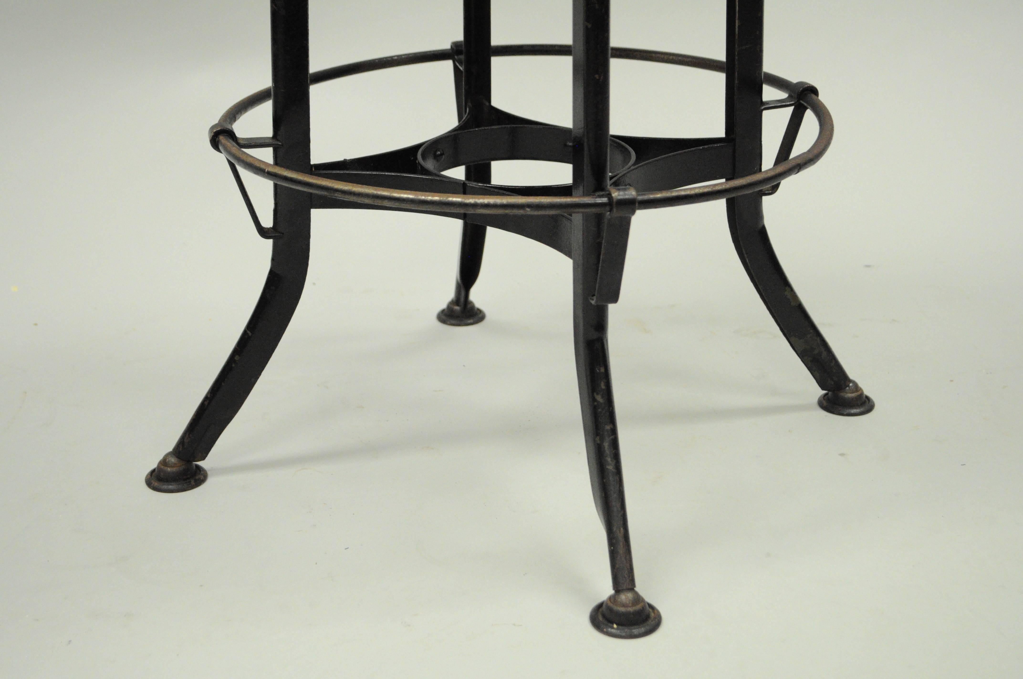 Steel Defiance Wood and Metal Architect Draftsman Stool Drafting Swivel Chair