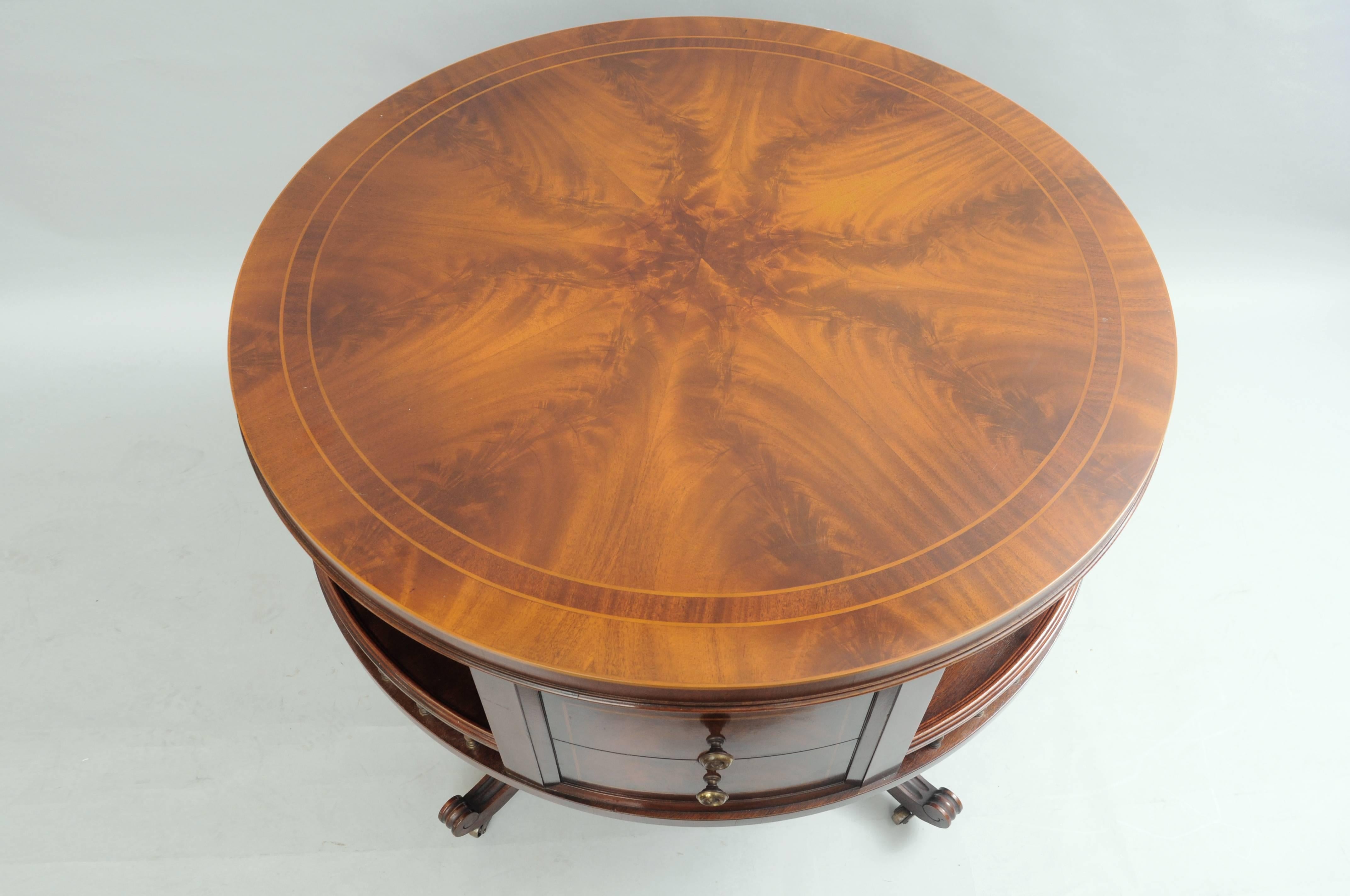 antique round library table