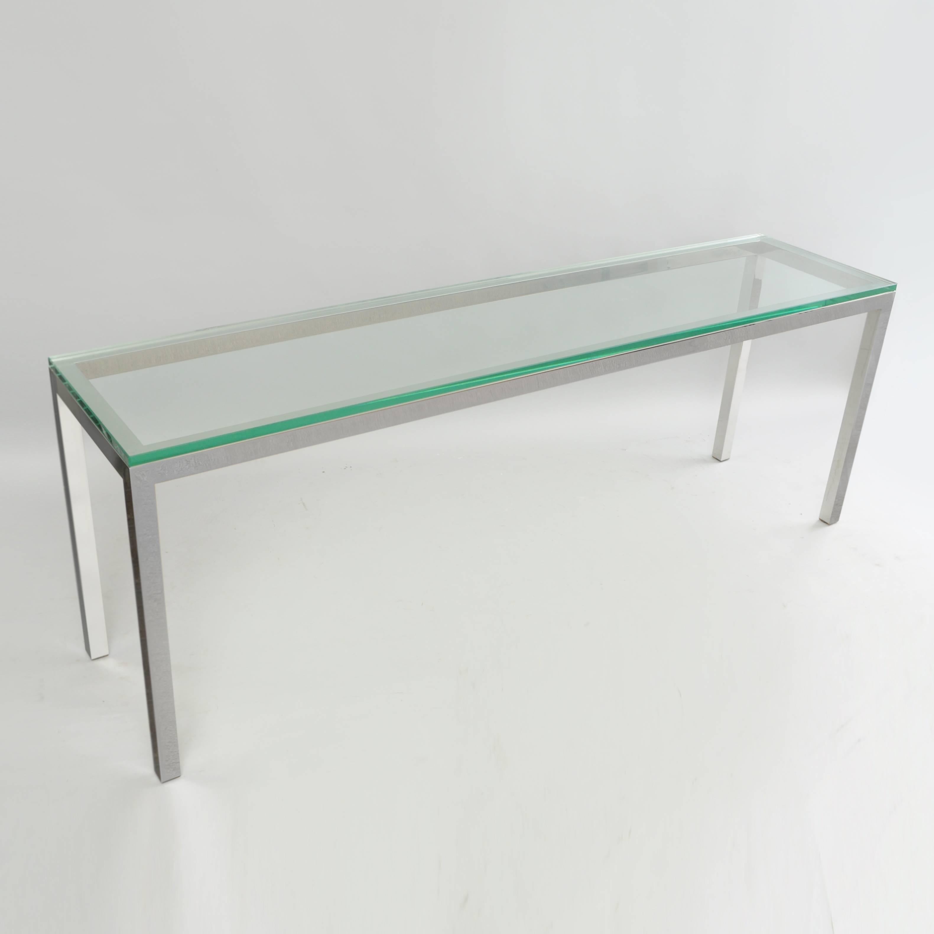 long glass table