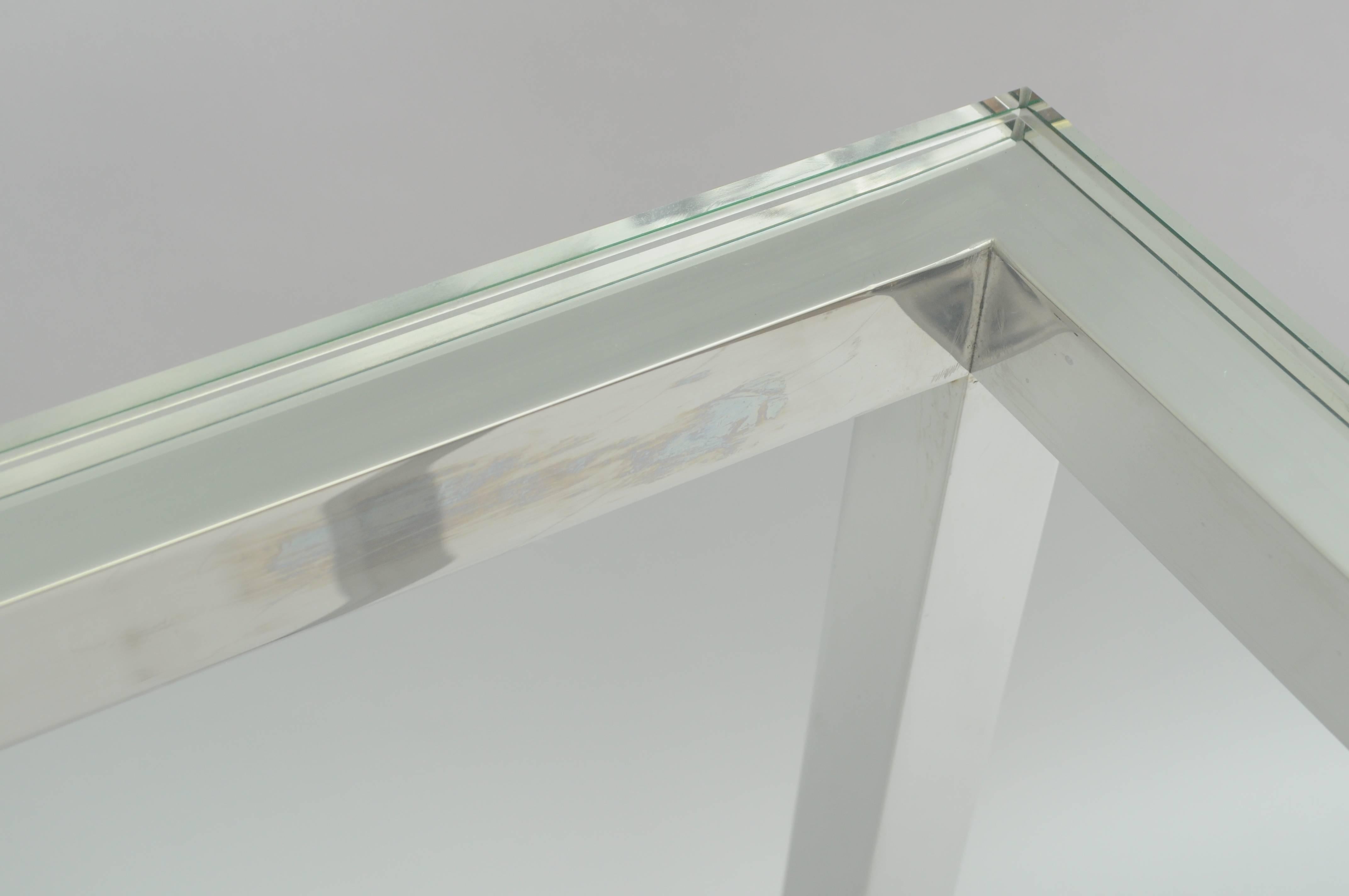 narrow glass console table