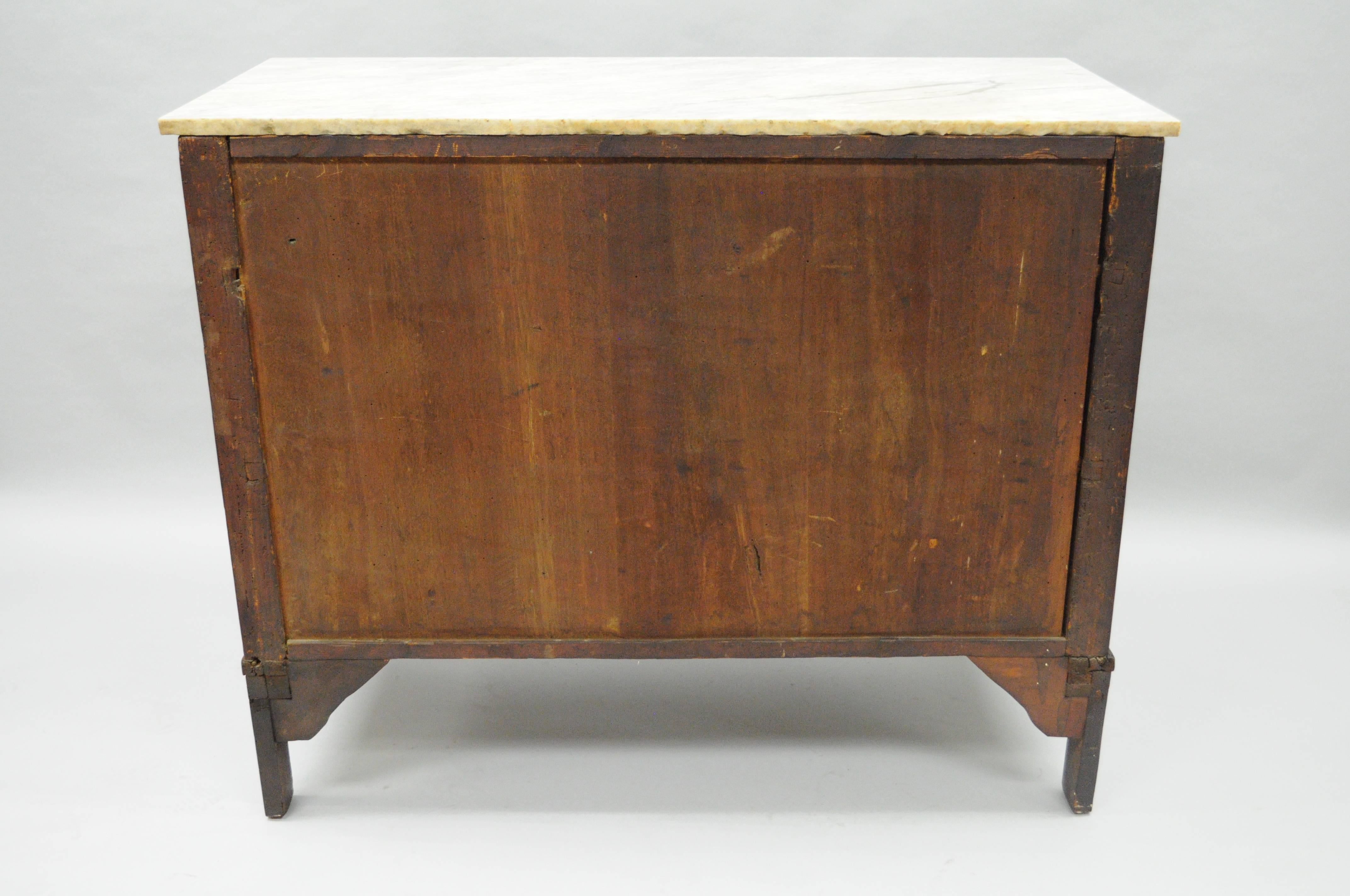 French Empire Dresser Chest Marble-Top Commode Crotch Mahogany American, 1800s 2