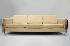 Mid Century Modern Milo Baughman Thayer Coggin Flache Bar Poliertes Chrom Sofa