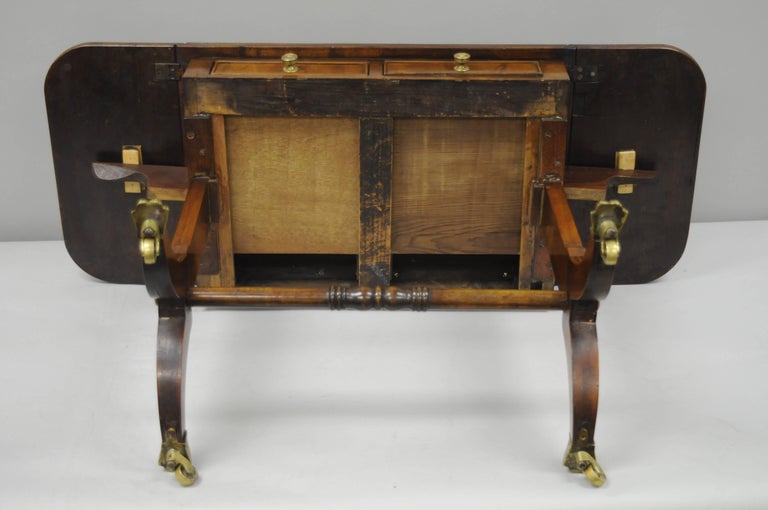 Small Handmade English Regency Style Mahogany Drop-Leaf 