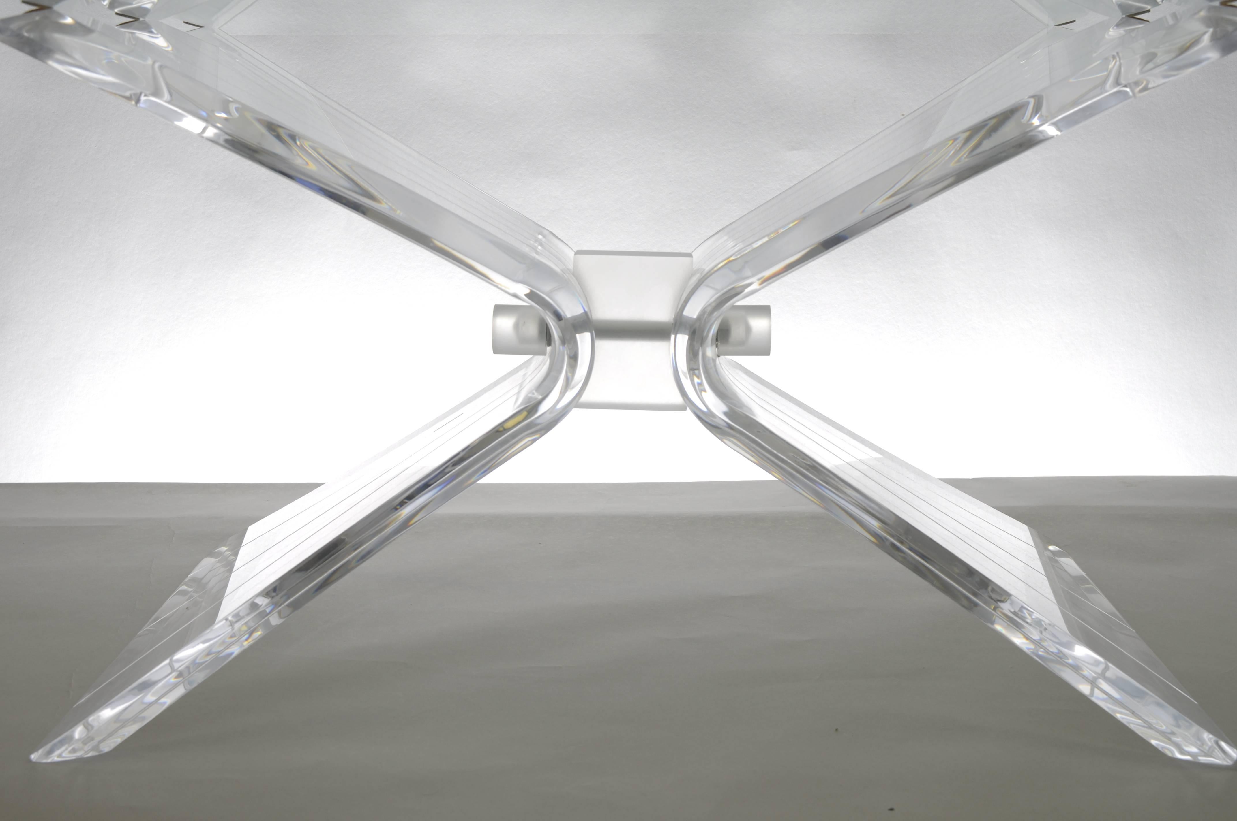 Lucite Butterfly Wing Glass Coffee Table Hollywood Regency after Lion in Frost In Excellent Condition For Sale In Philadelphia, PA