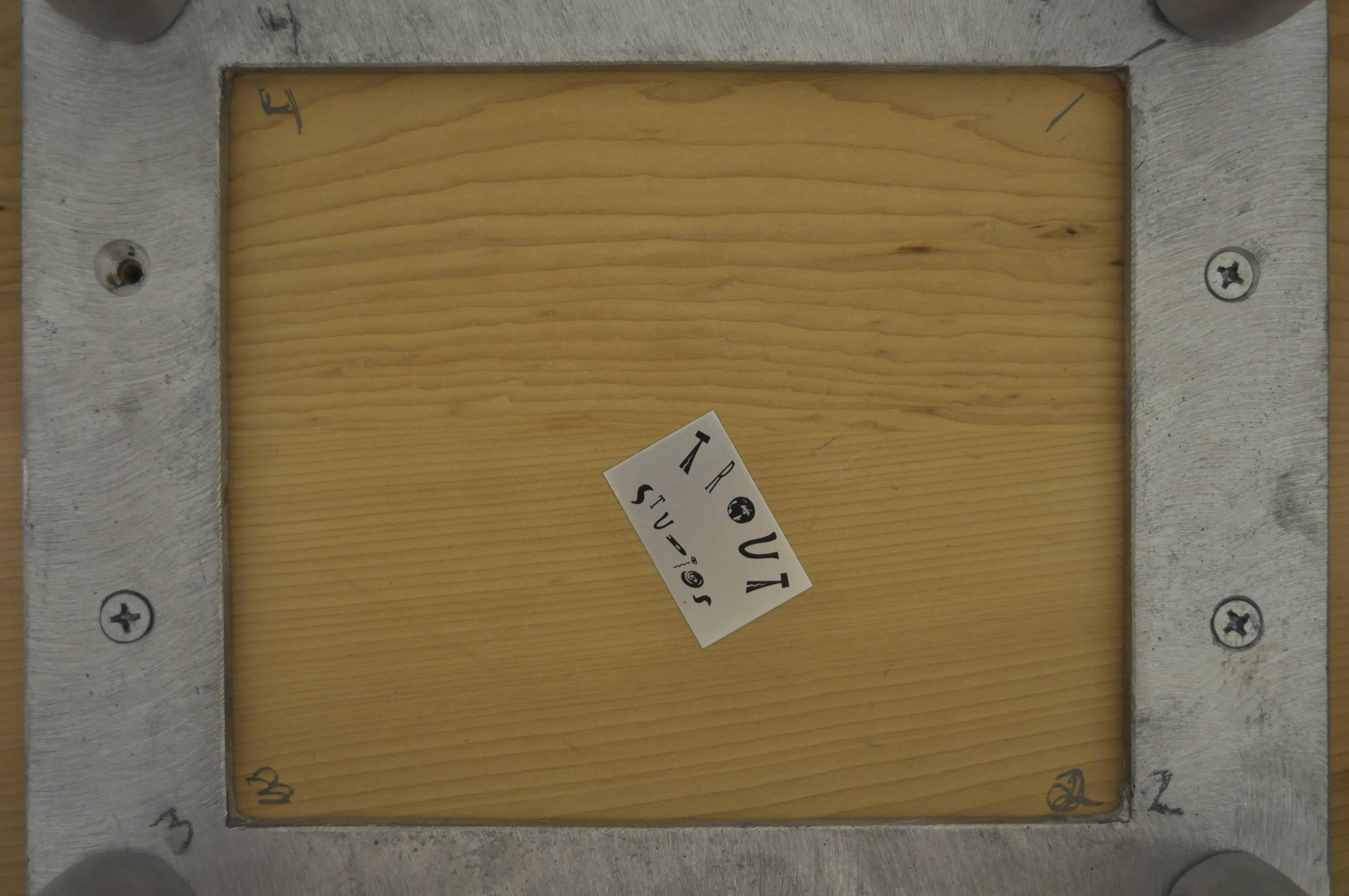 Trout Studios Grisette Cabinet commode postmoderne en bois de bouleau et aluminium en vente 2