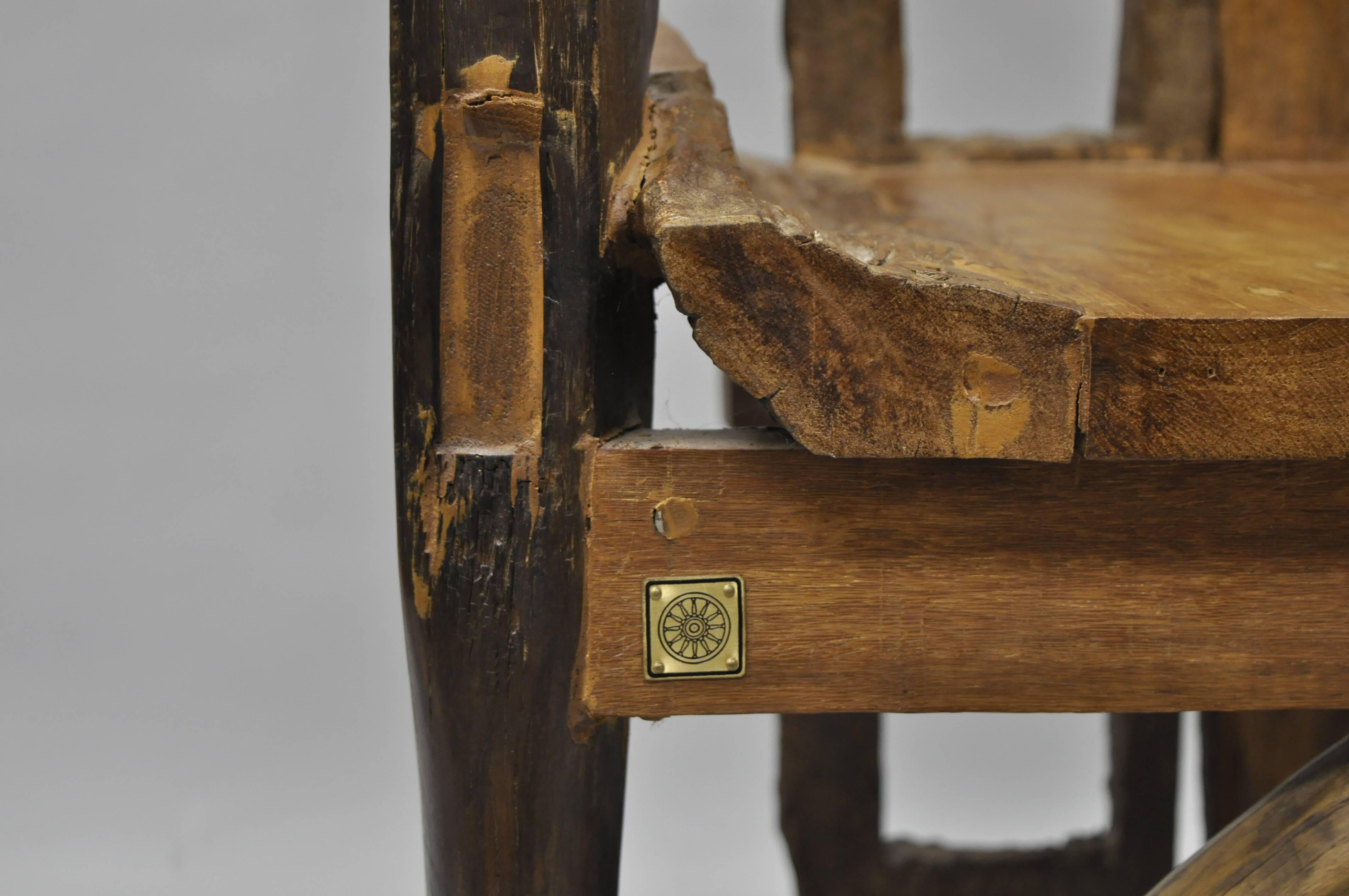 20th Century High Back Sculptural Root Burl Wood Tree Log Free Form Lounge Chair Modern