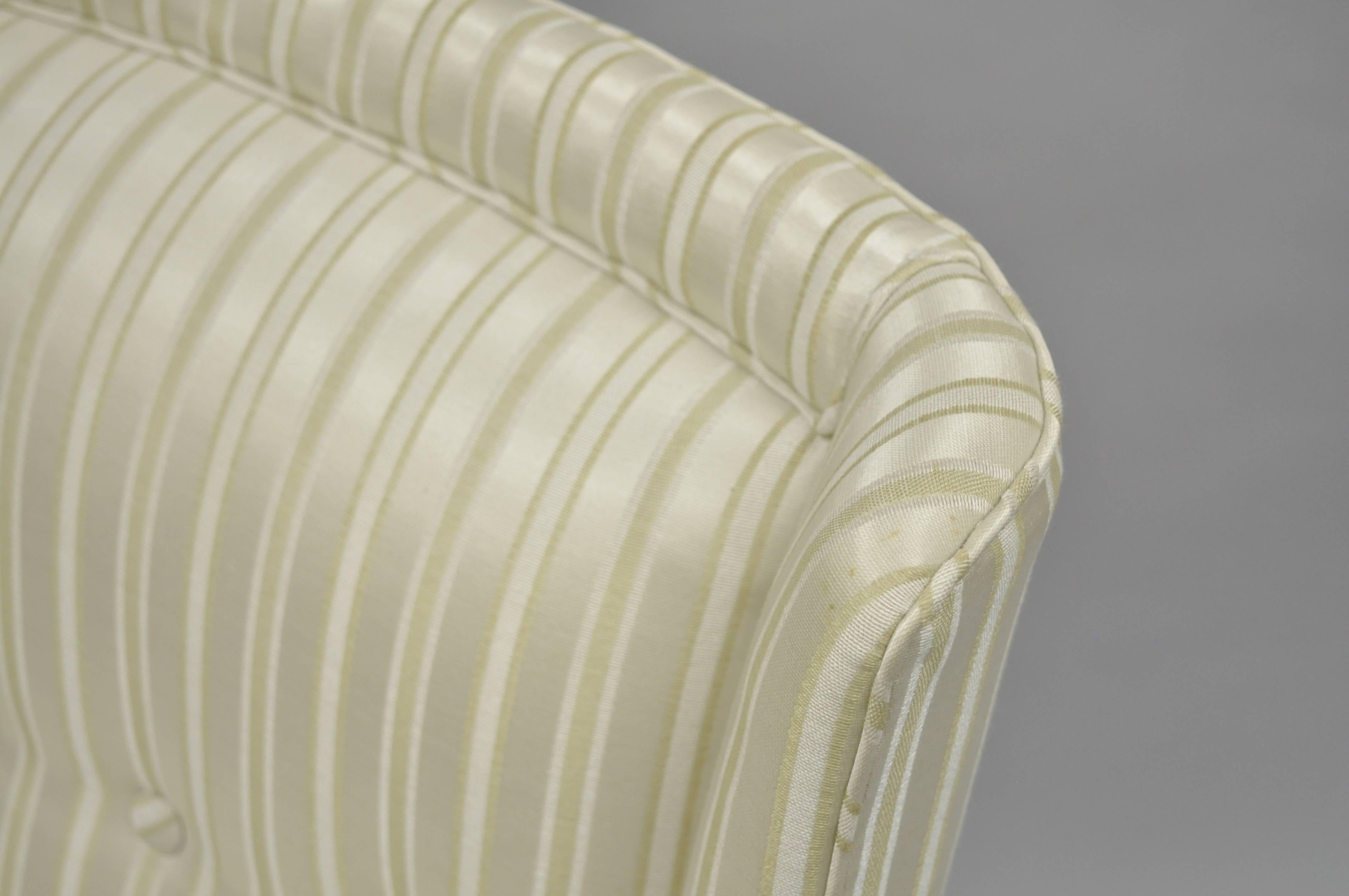 Paul Laszlo Upholstered Slipper Lounge Chair Barrel Wingback Mid-Century Modern For Sale 1