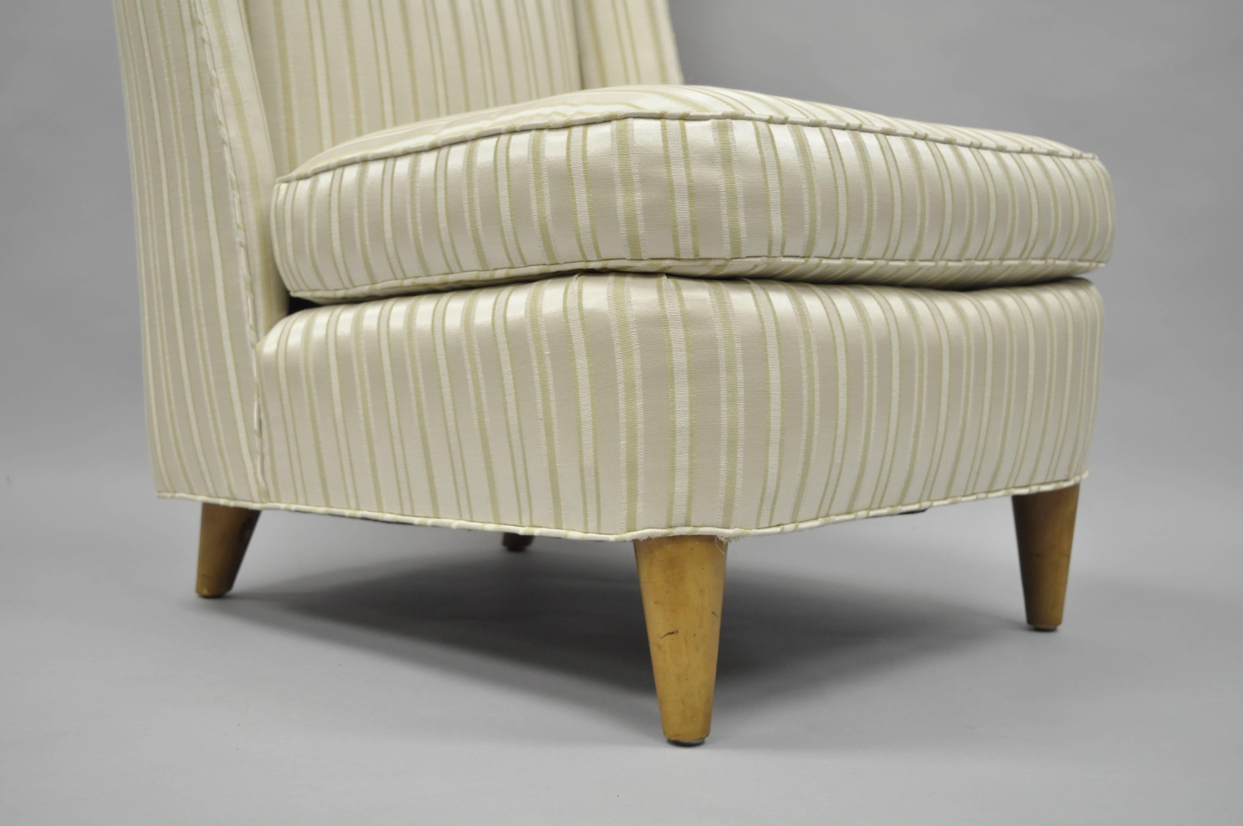 Paul Laszlo Gepolsterter Sessel ohne Armlehne mit Fassrücken, Mid-Century Modern (amerikanisch) im Angebot